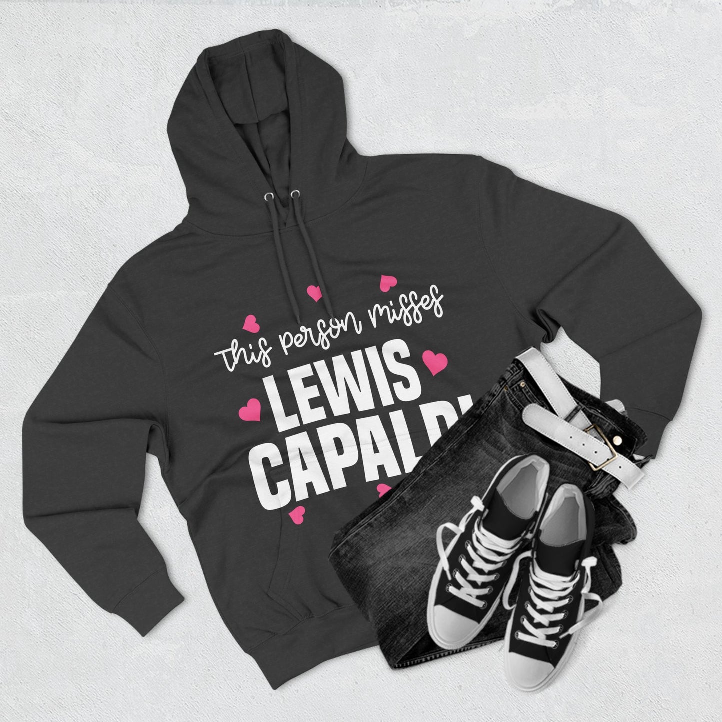 Lewis Capaldi Three-Panel Fleece Hoodie - This Person Misses Lewis Capaldi