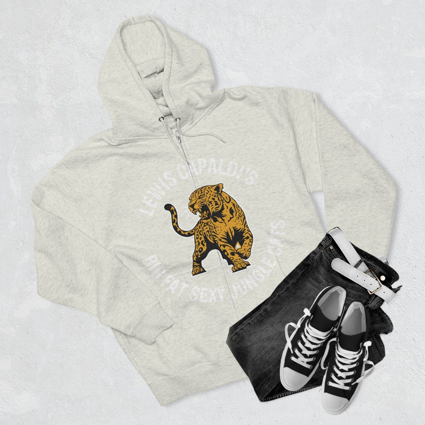 Lewis Capaldi Unisex Zip Hoodie - Big Fat Sexy Jungle Cats