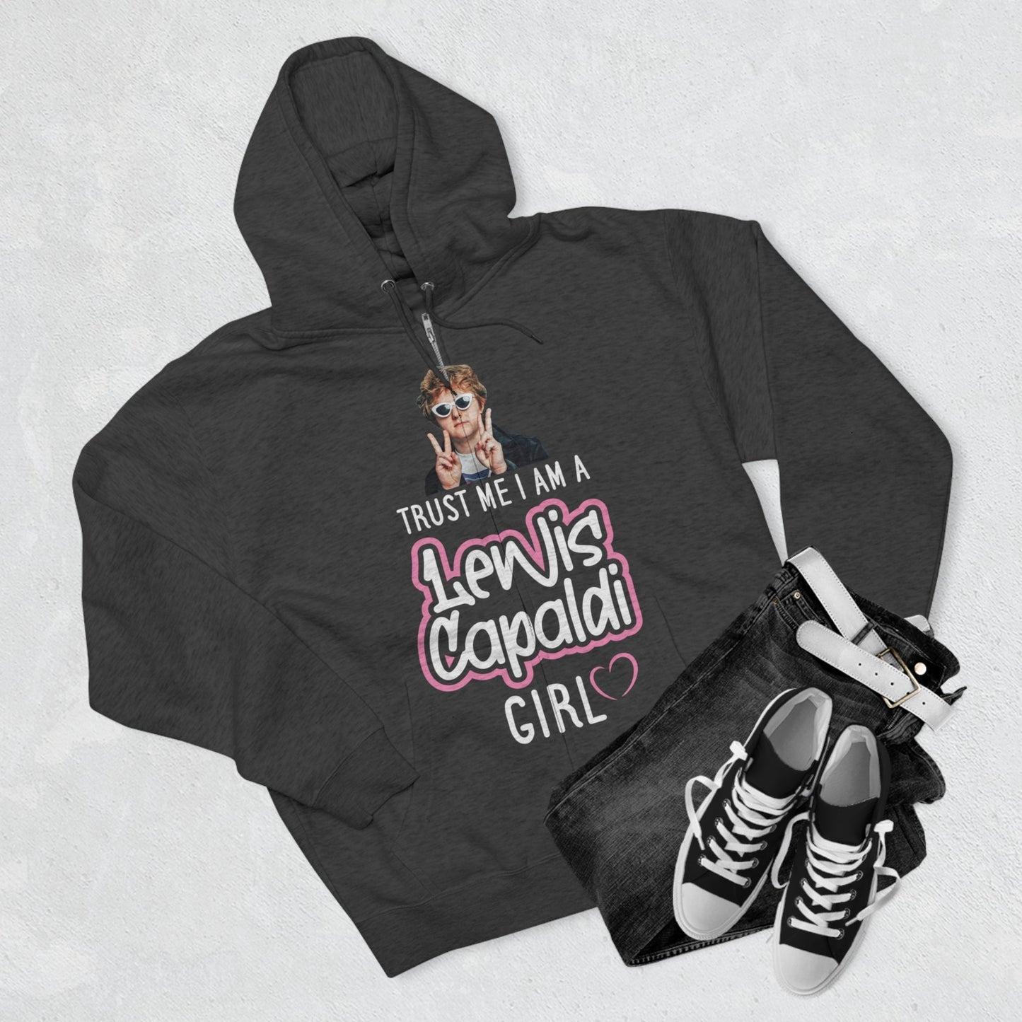 Lewis Capaldi Unisex Zip Hoodie - Trust me I am a Lewis Capaldi Girl