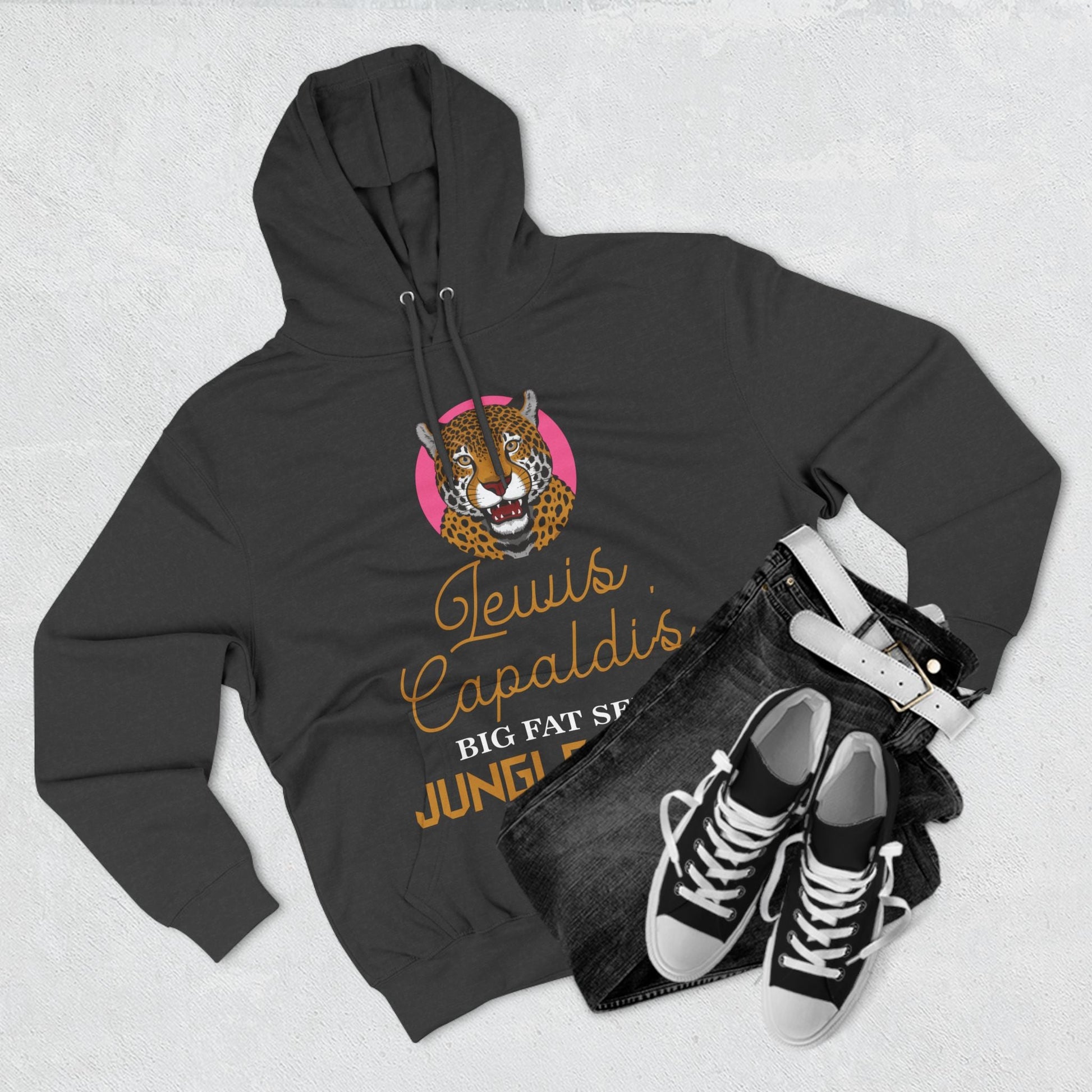 Lewis Capaldi Three-Panel Fleece Hoodie - Big Fat Sexy Jungle Cats - Hoodie