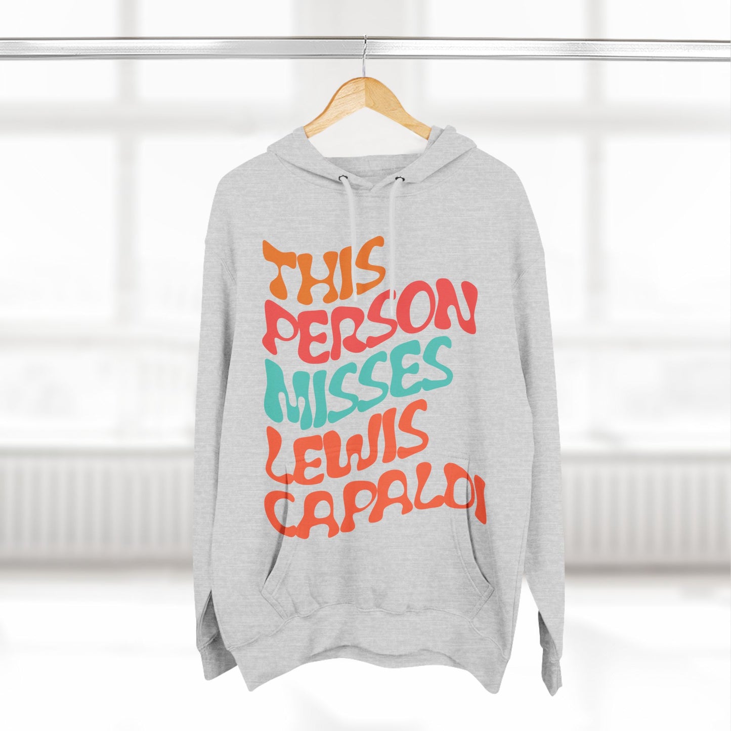 Lewis Capaldi Three-Panel Fleece Hoodie - This Person Misses Lewis Capaldi