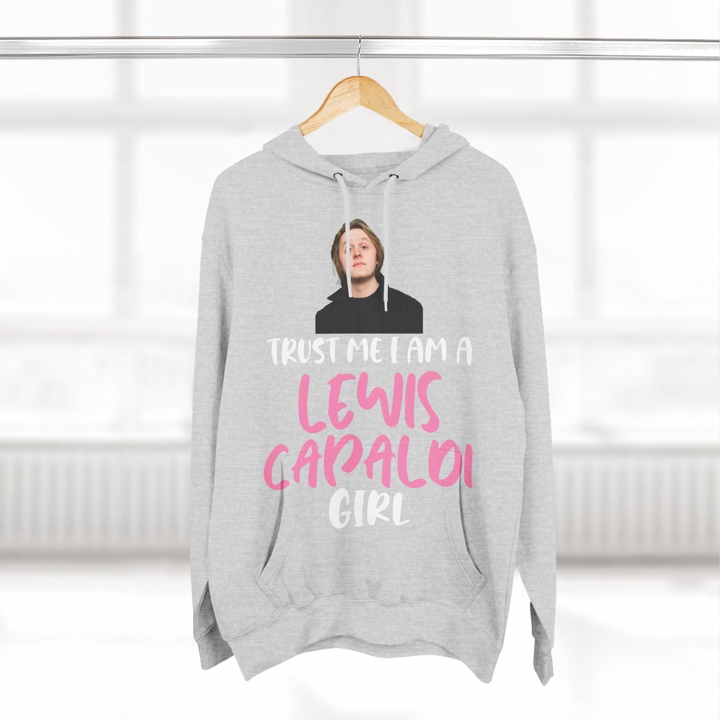 Lewis Capaldi Three-Panel Fleece Hoodie - Trust me I am a Lewis Capaldi girl