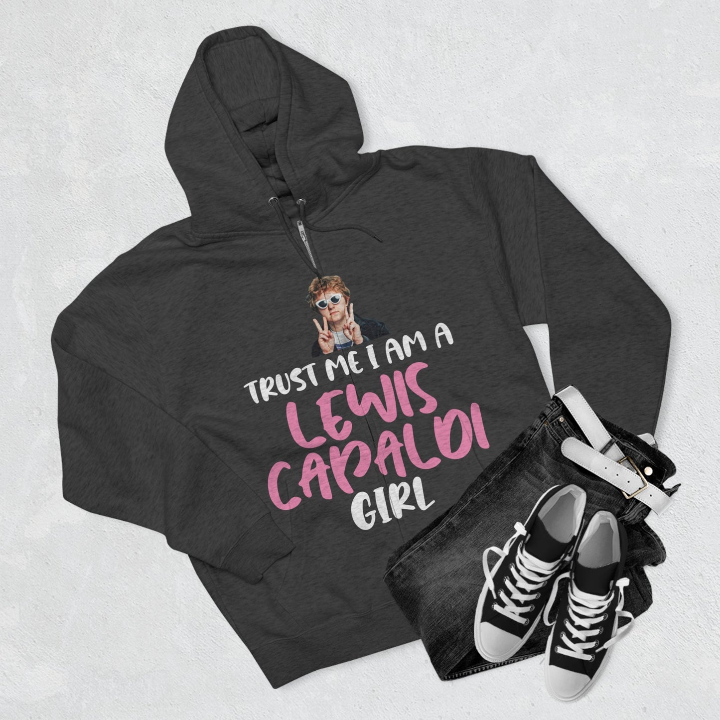 Lewis Capaldi Unisex Zip Hoodie - Trust me I am a Lewis Capaldi Girl