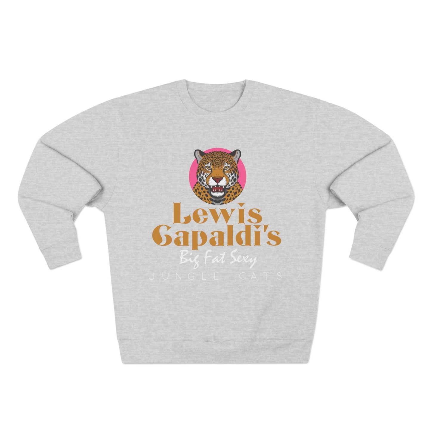 Lewis Capaldi Unisex Crewneck Sweatshirt - Big Fat Sexy Jungle Cats - Heather Grey / S - Sweatshirt