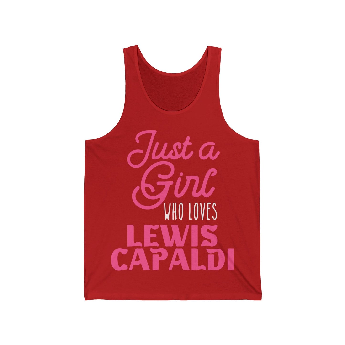 Lewis Capaldi Unisex Jersey Tank Top - Just a girl who loves Lewis Capaldi