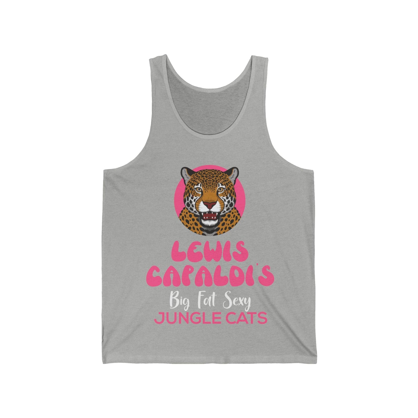 Lewis Capaldi Unisex Jersey Tank Top - Big Fat Sexy Jungle Cats - S / Athletic Heather - Tank Top