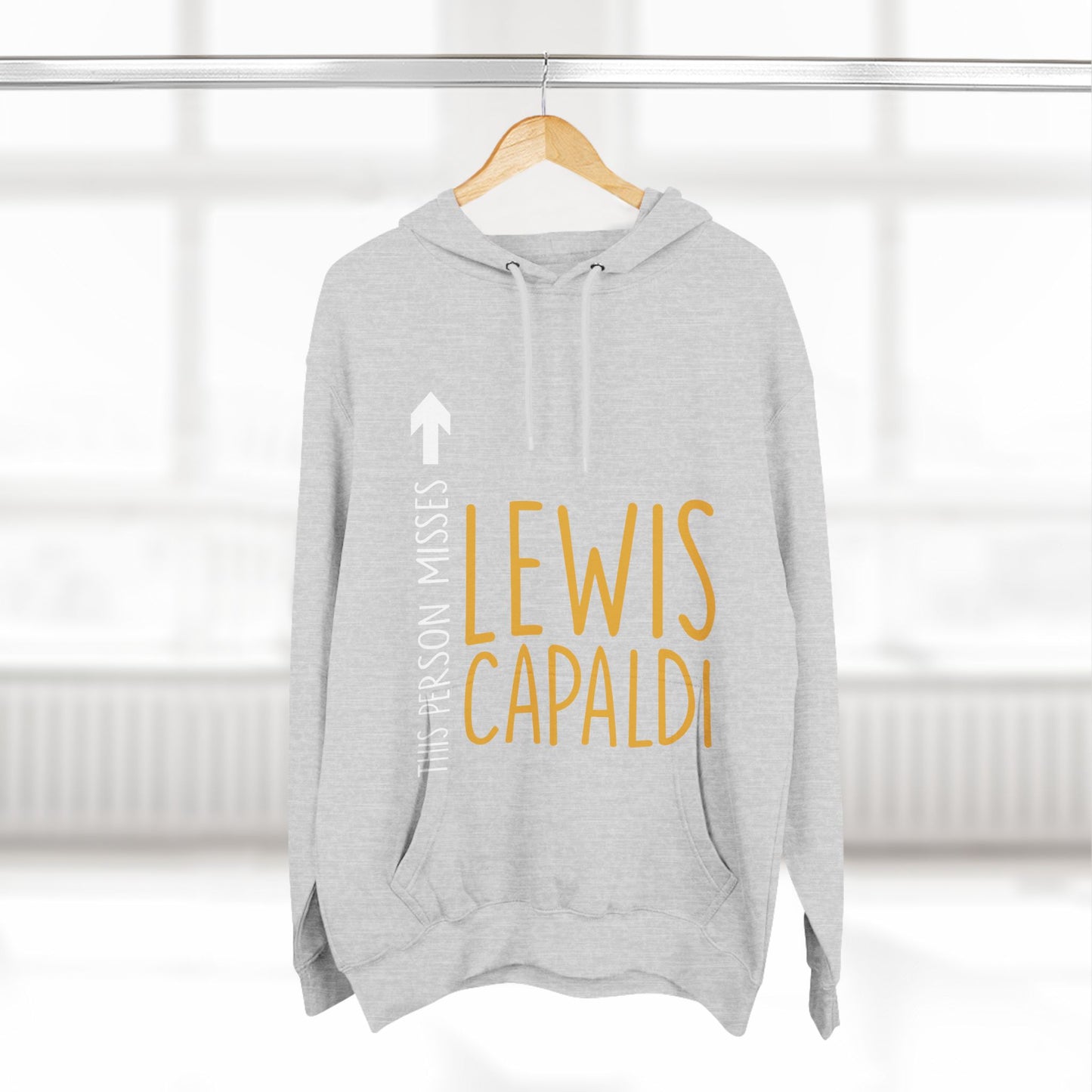 Lewis Capaldi Three-Panel Fleece Hoodie - This Person Misses Lewis Capaldi