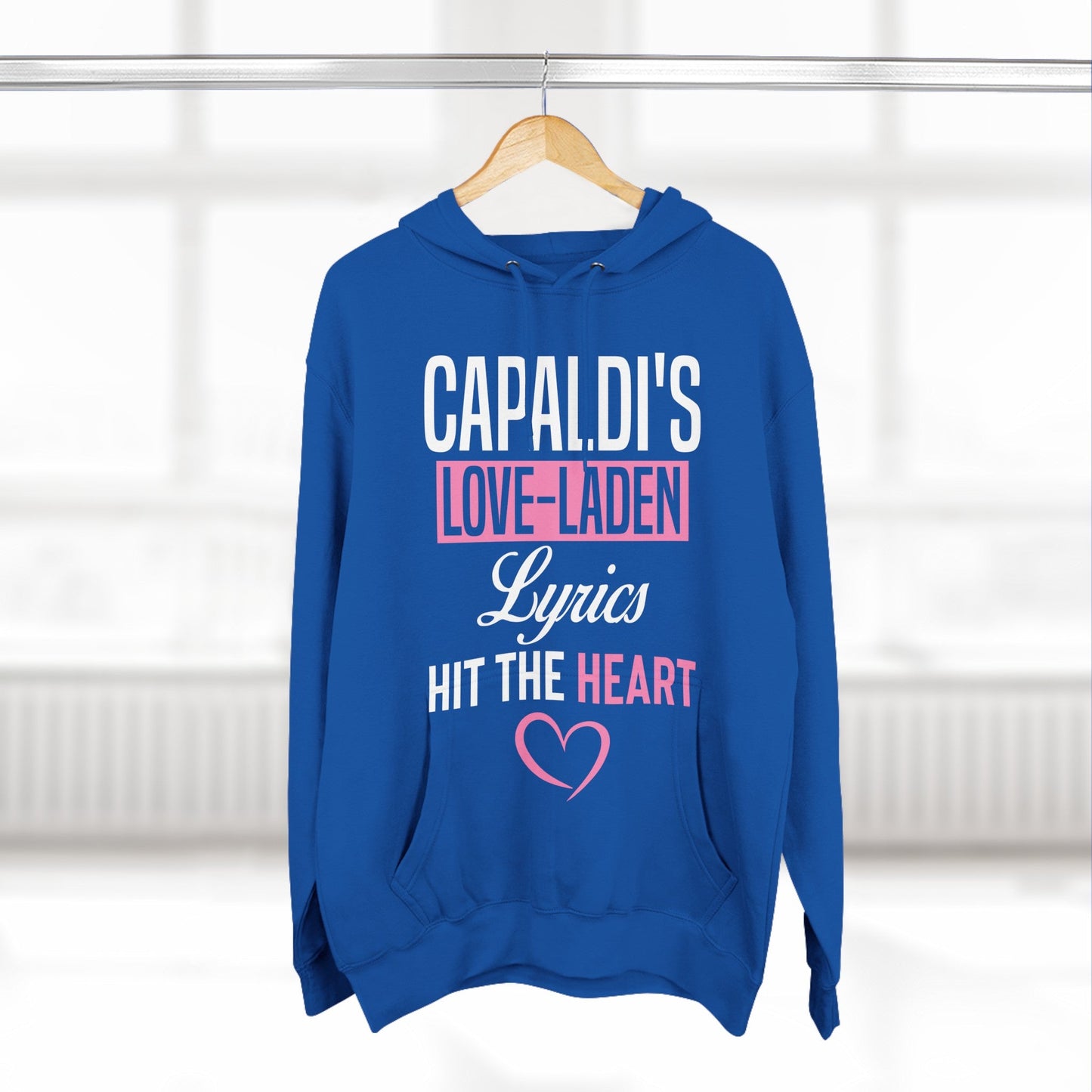 Lewis Capaldi Three-Panel Fleece Hoodie - Capaldi's love Laden lyrics