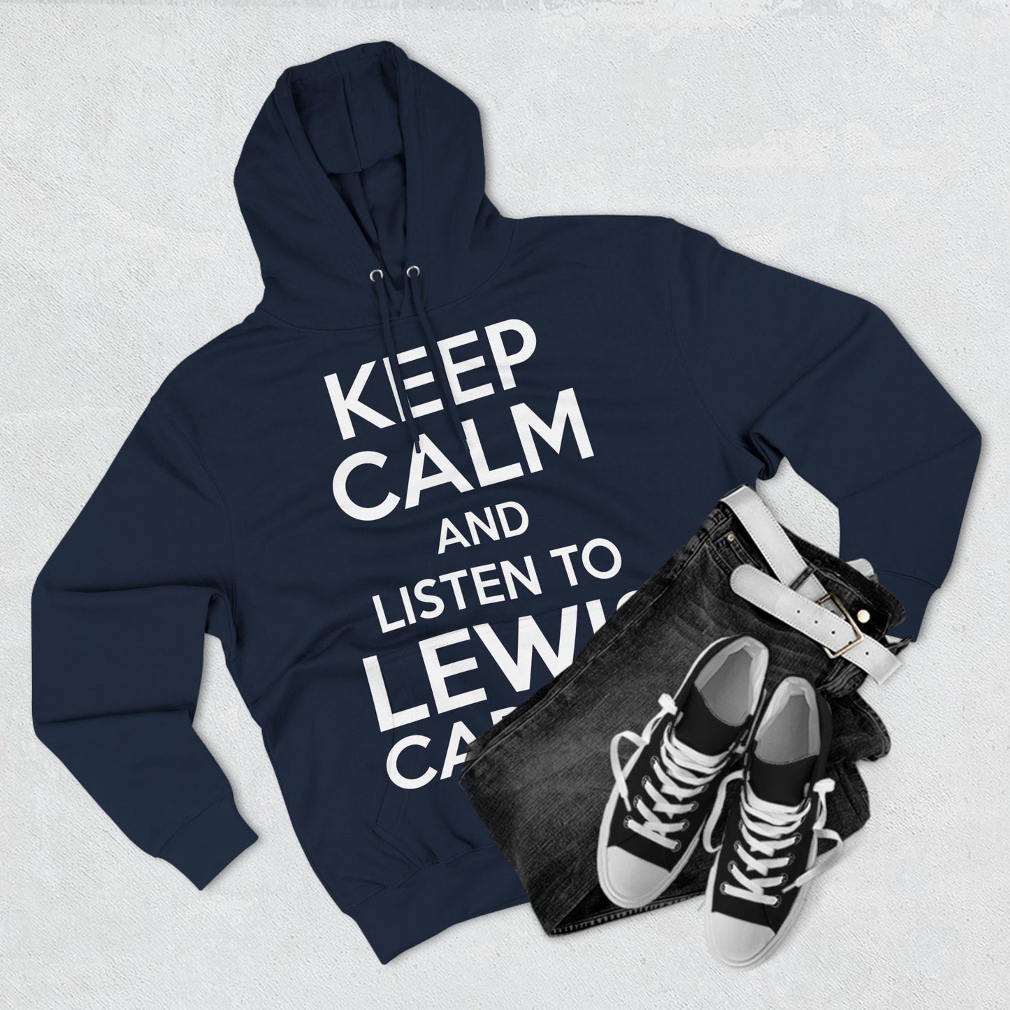 Lewis Capaldi Three-Panel Fleece Hoodie - Keep calm and listen to Lewis Capaldi