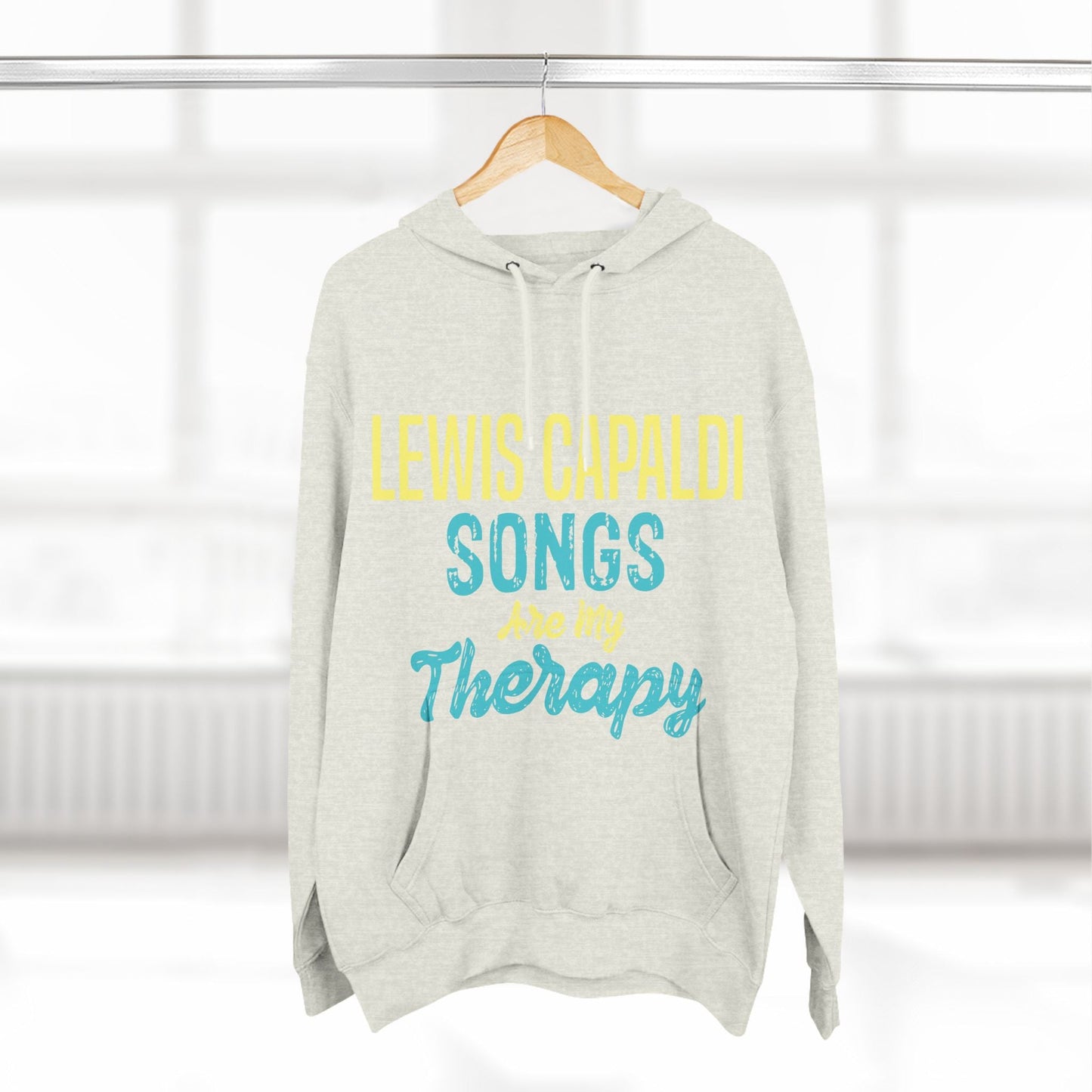 Lewis Capaldi Three-Panel Fleece Hoodie - Lewis Capaldi songs are my therapy