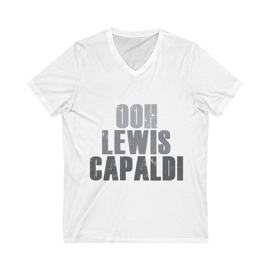 Lewis Capaldi Unisex Jersey Short Sleeve V-Neck Tee - ooh Lewis Capaldi