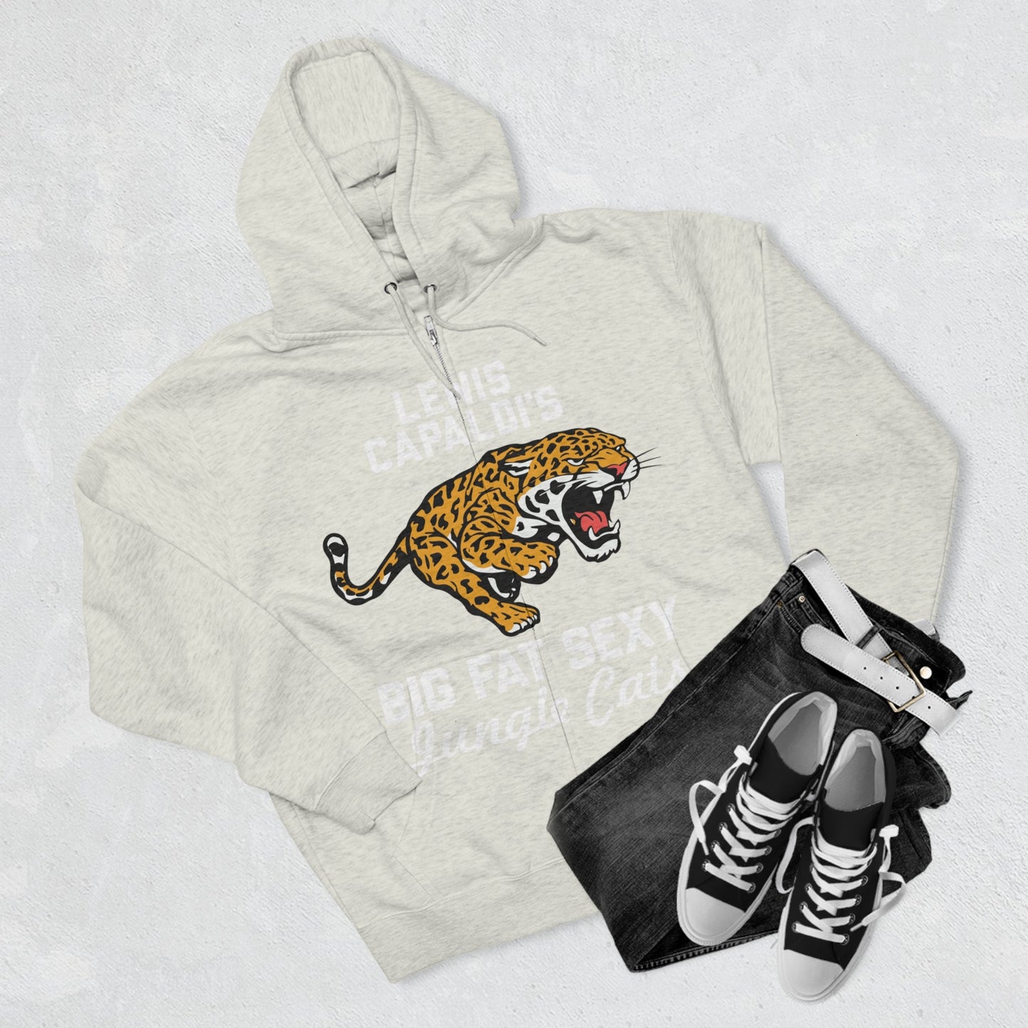 Lewis Capaldi Unisex Zip Hoodie - Big Fat Sexy Jungle Cats