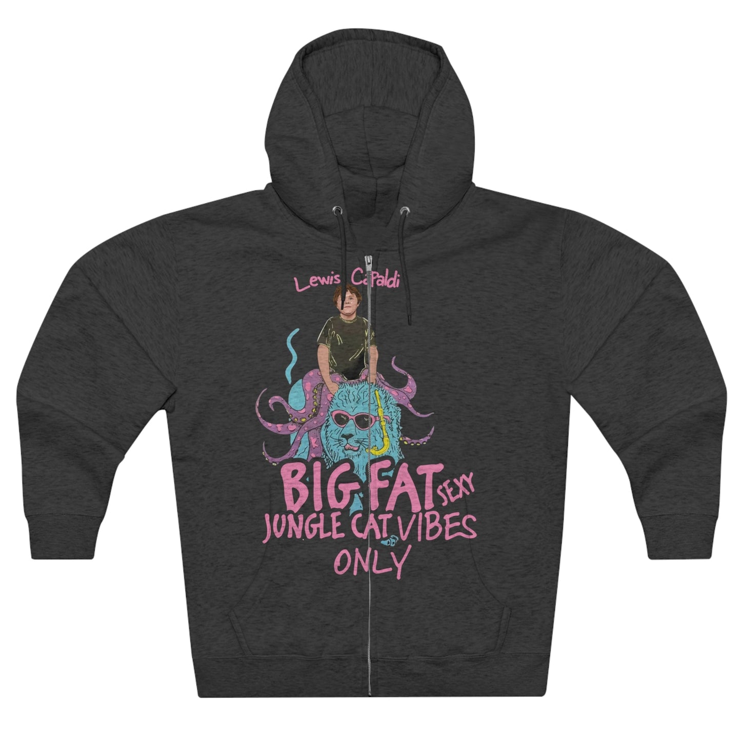 Lewis Capaldi Unisex Zip Hoodie - Big Fat Sexy Jungle Cats