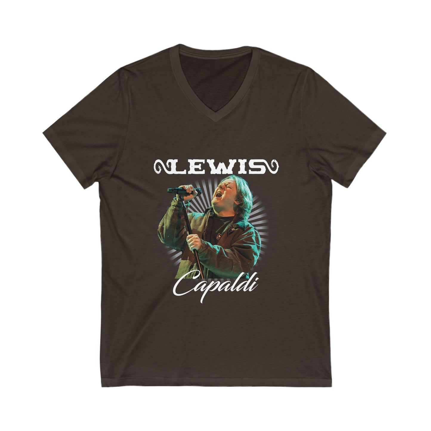 Lewis Capaldi Unisex Jersey Short Sleeve V-Neck Tee - Graphic