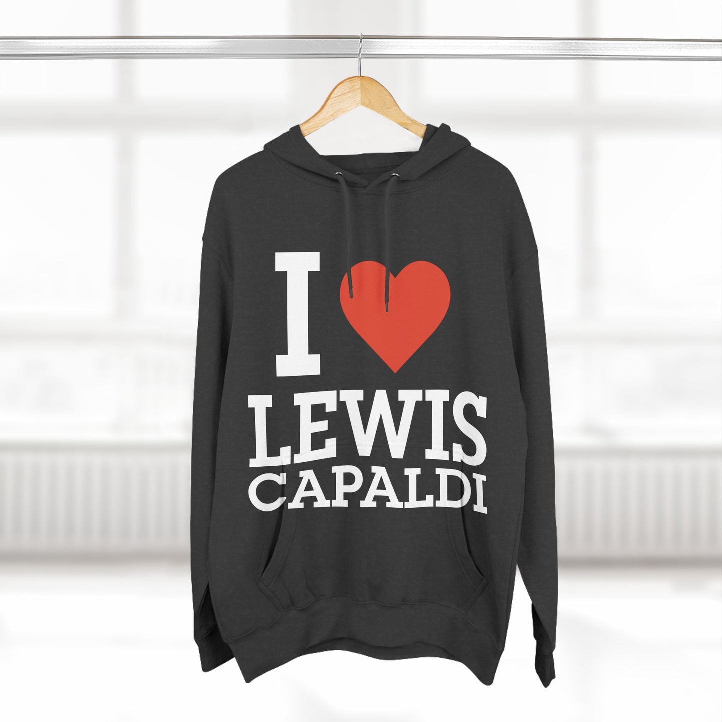 Lewis Capaldi Three-Panel Fleece Hoodie - I love Lewis Capaldi