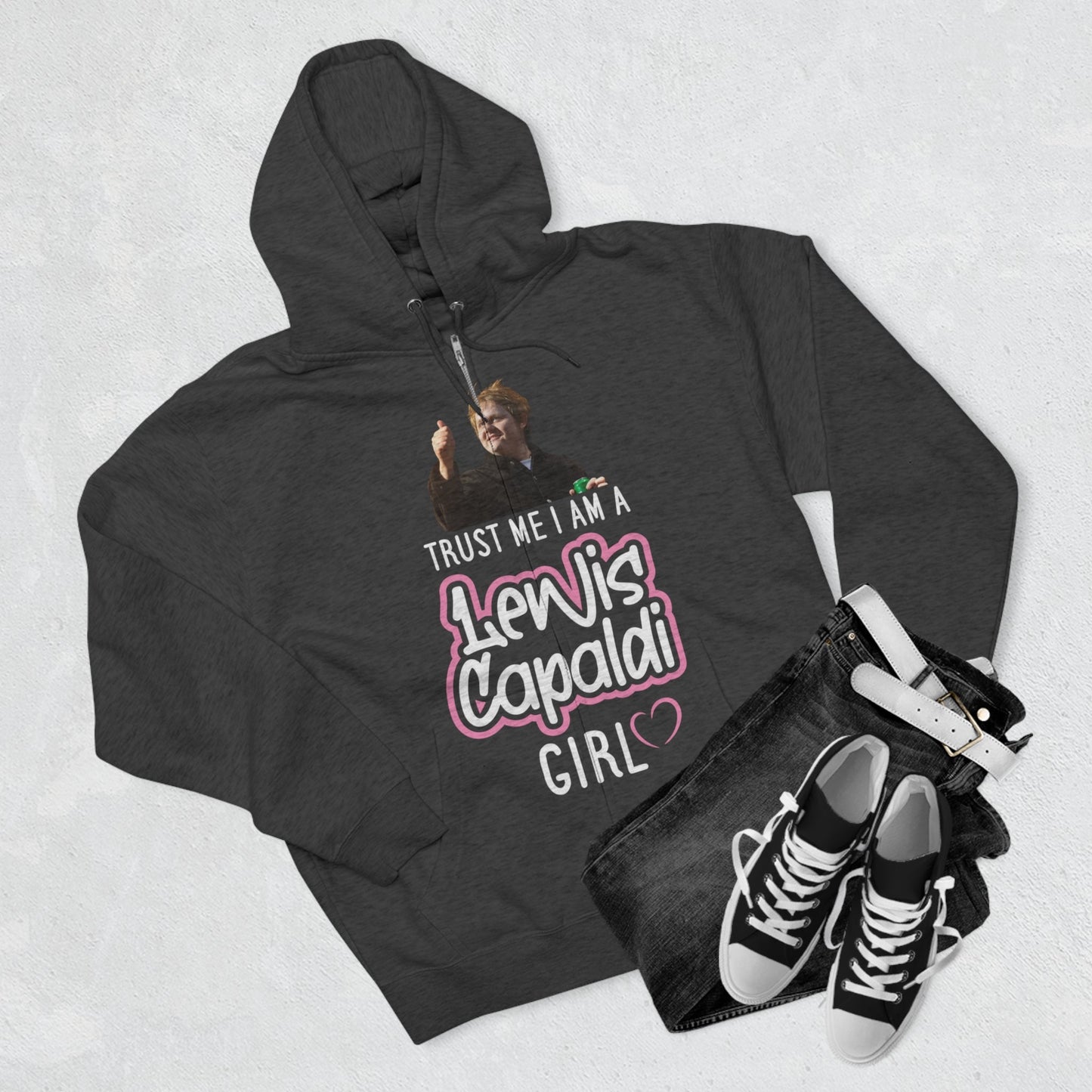 Lewis Capaldi Unisex Zip Hoodie - Trust me I am a Lewis Capaldi Girl