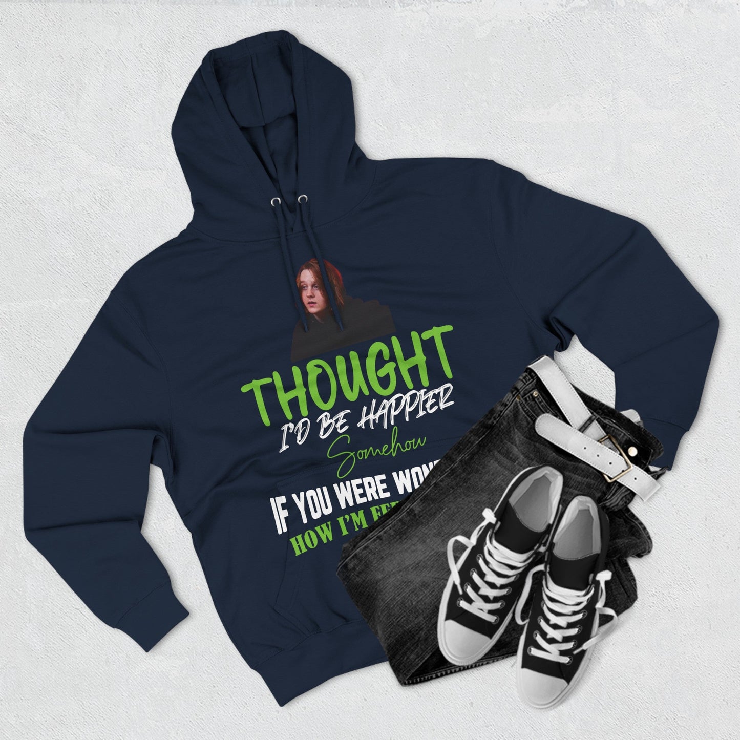 Lewis Capaldi Three-Panel Fleece Hoodie - Thought I'd be happier