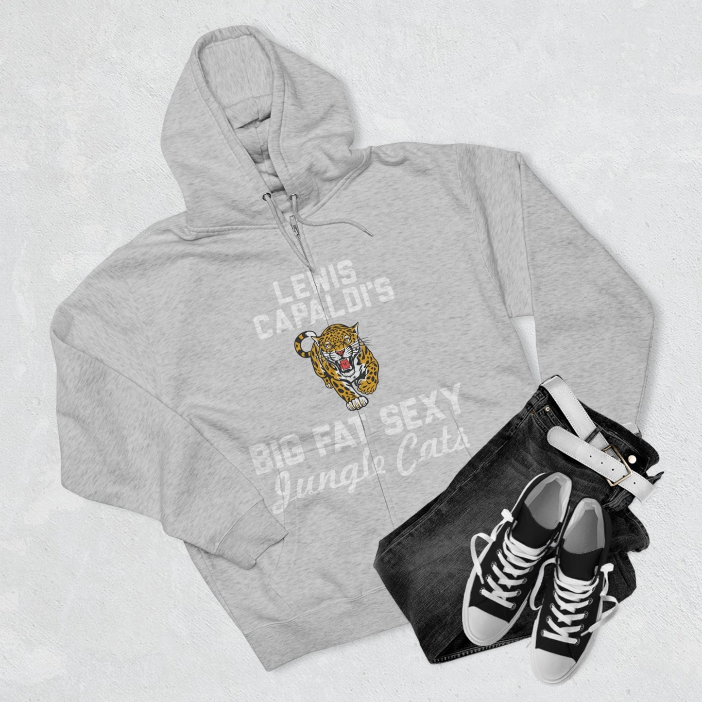 Lewis Capaldi Unisex Zip Hoodie - Big Fat Sexy Jungle Cats