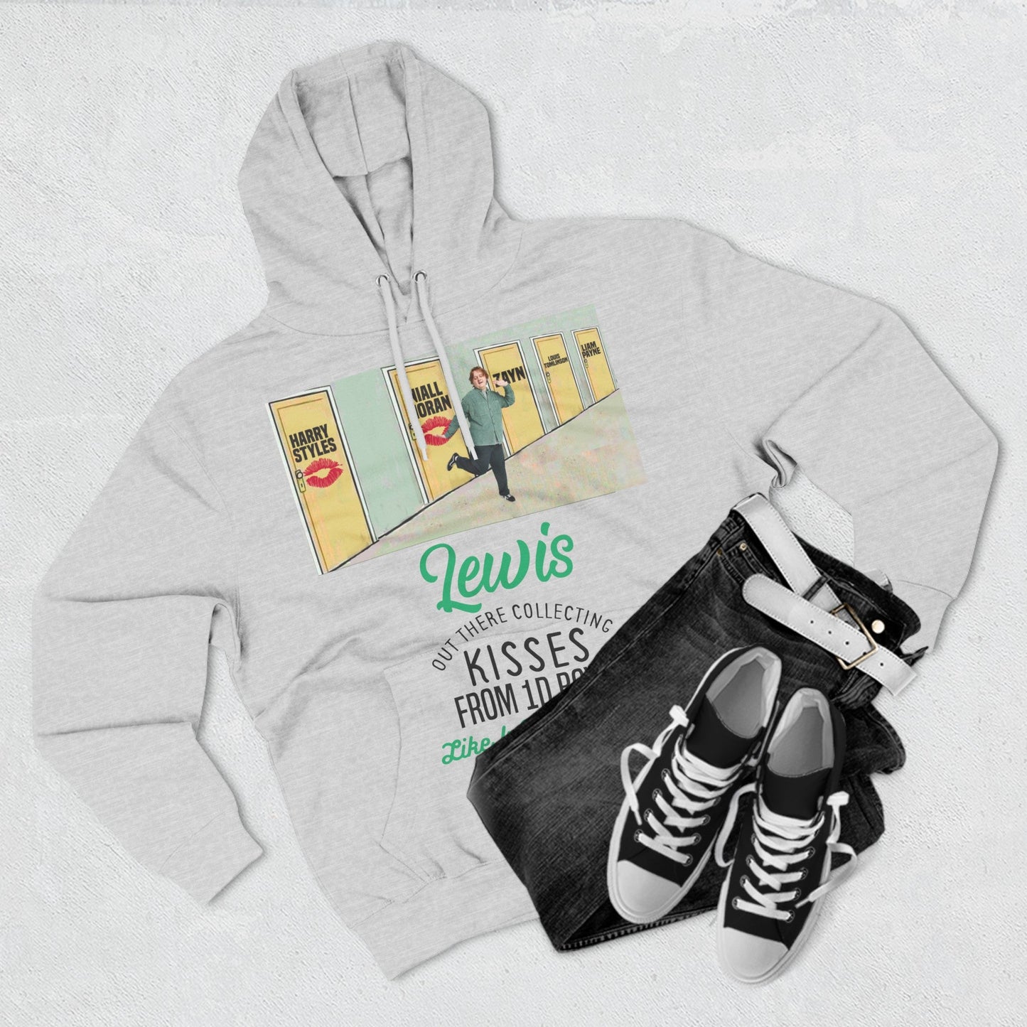 Lewis Capaldi Three-Panel Fleece Hoodie - Lewis out there collecting kisses from 1D boys