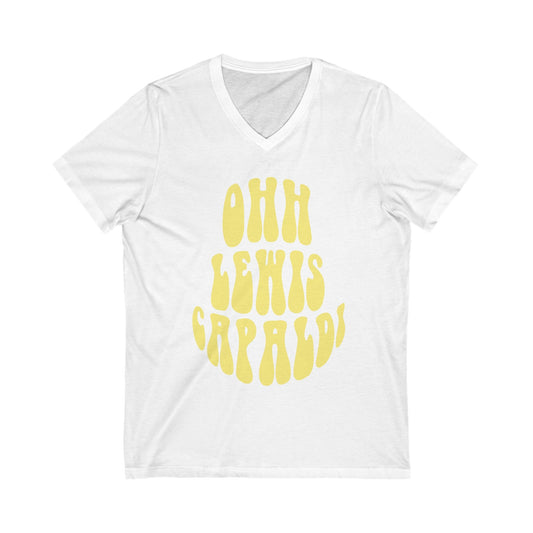 Lewis Capaldi Unisex Jersey Short Sleeve V-Neck Tee - ooh Lewis Capaldi