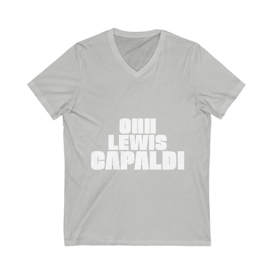 Lewis Capaldi Unisex Jersey Short Sleeve V-Neck Tee - ooh Lewis Capaldi