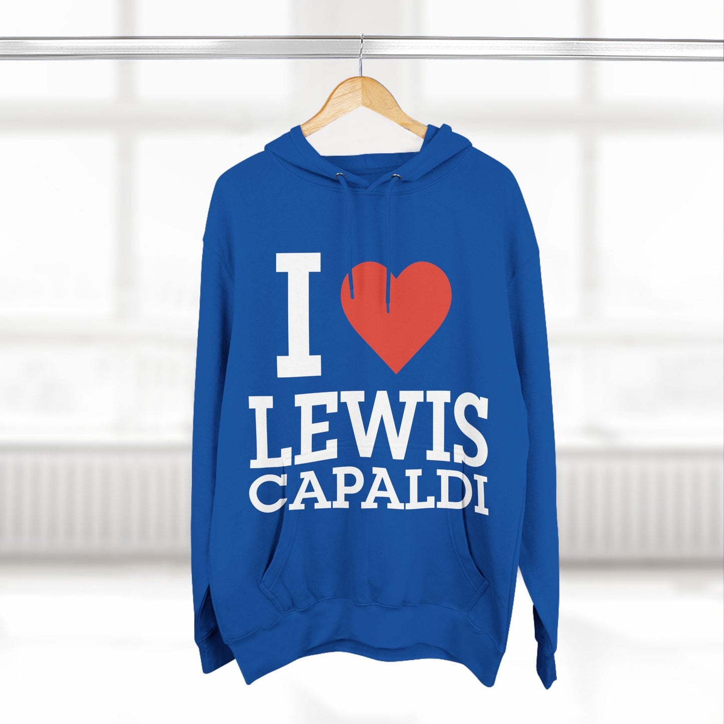 Lewis Capaldi Three-Panel Fleece Hoodie - I love Lewis Capaldi