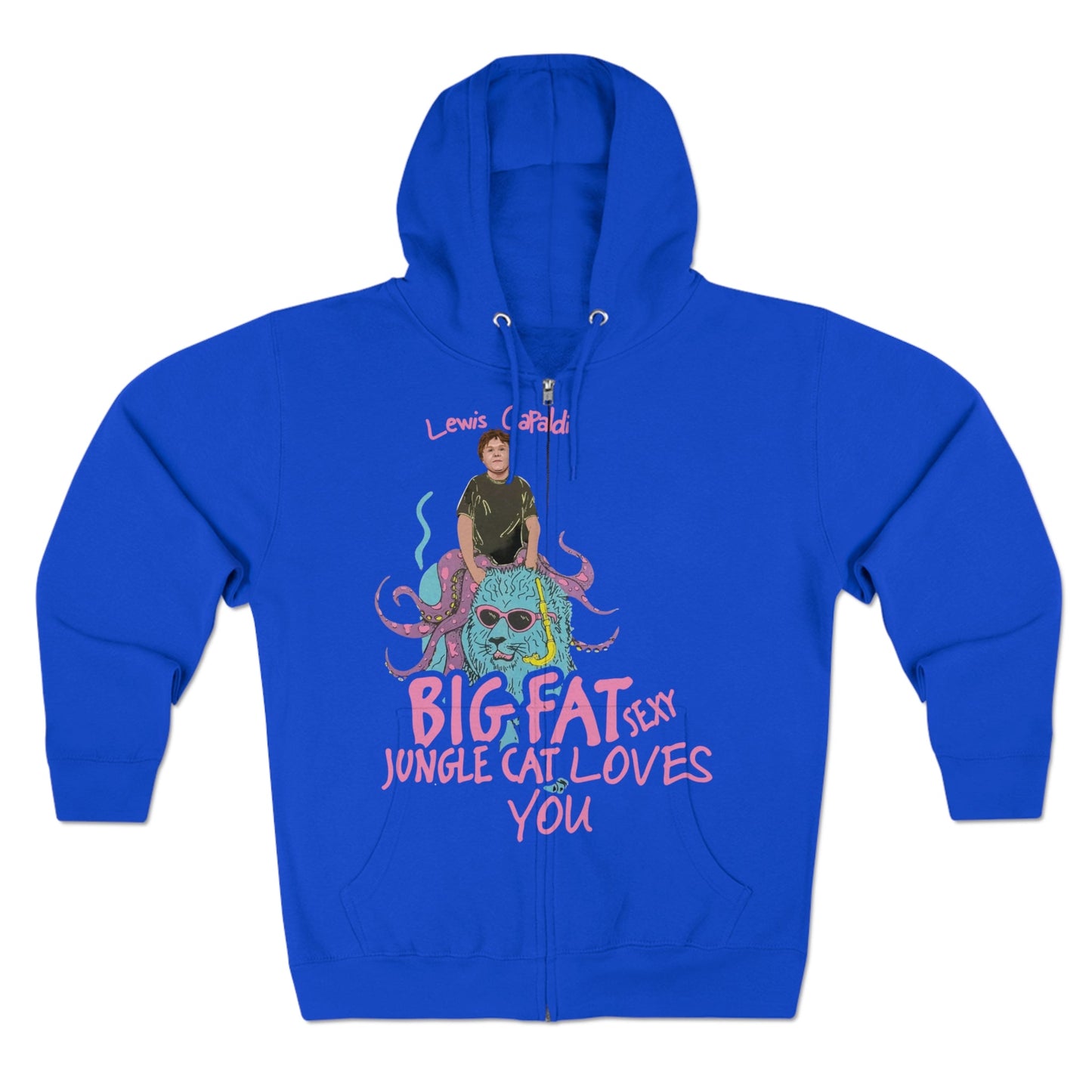 Lewis Capaldi Unisex Zip Hoodie - Big Fat Sexy Jungle Cats