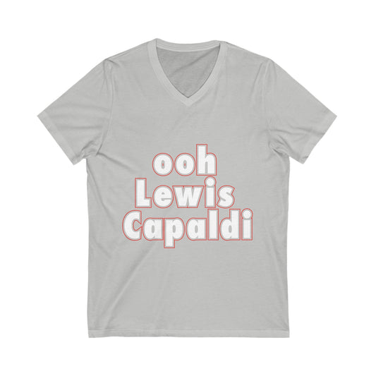 Lewis Capaldi Unisex Jersey Short Sleeve V-Neck Tee - ooh Lewis Capaldi