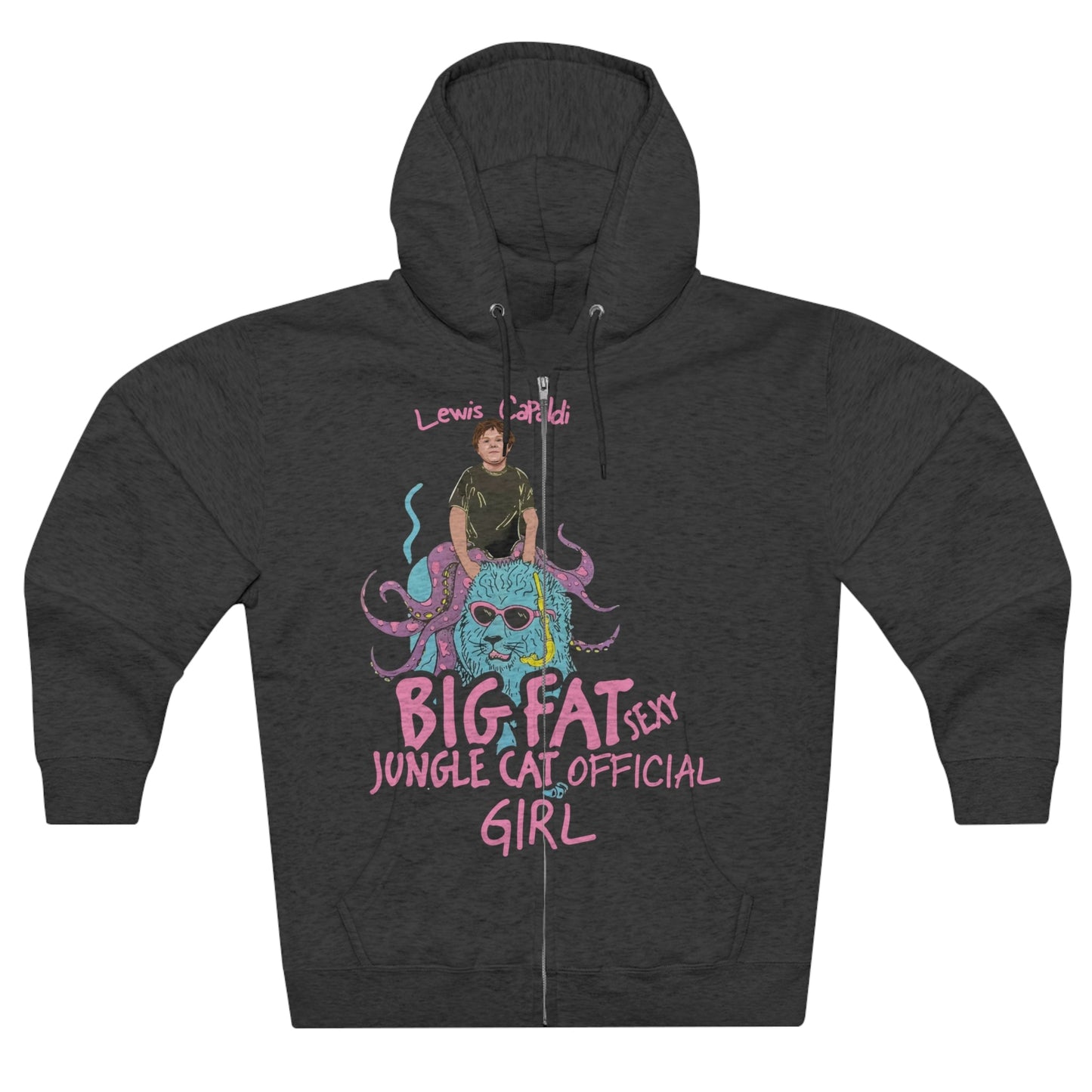 Lewis Capaldi Unisex Zip Hoodie - Big Fat Sexy Jungle Cats