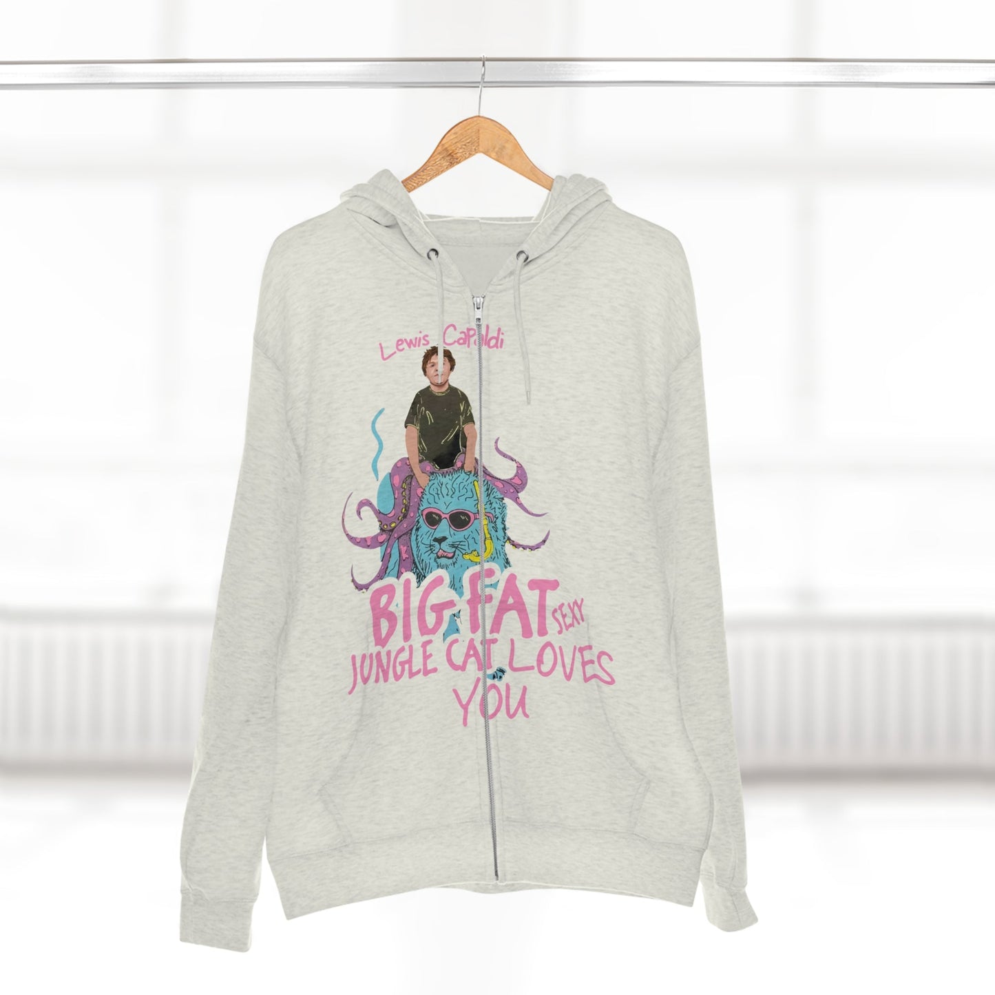 Lewis Capaldi Unisex Zip Hoodie - Big Fat Sexy Jungle Cats