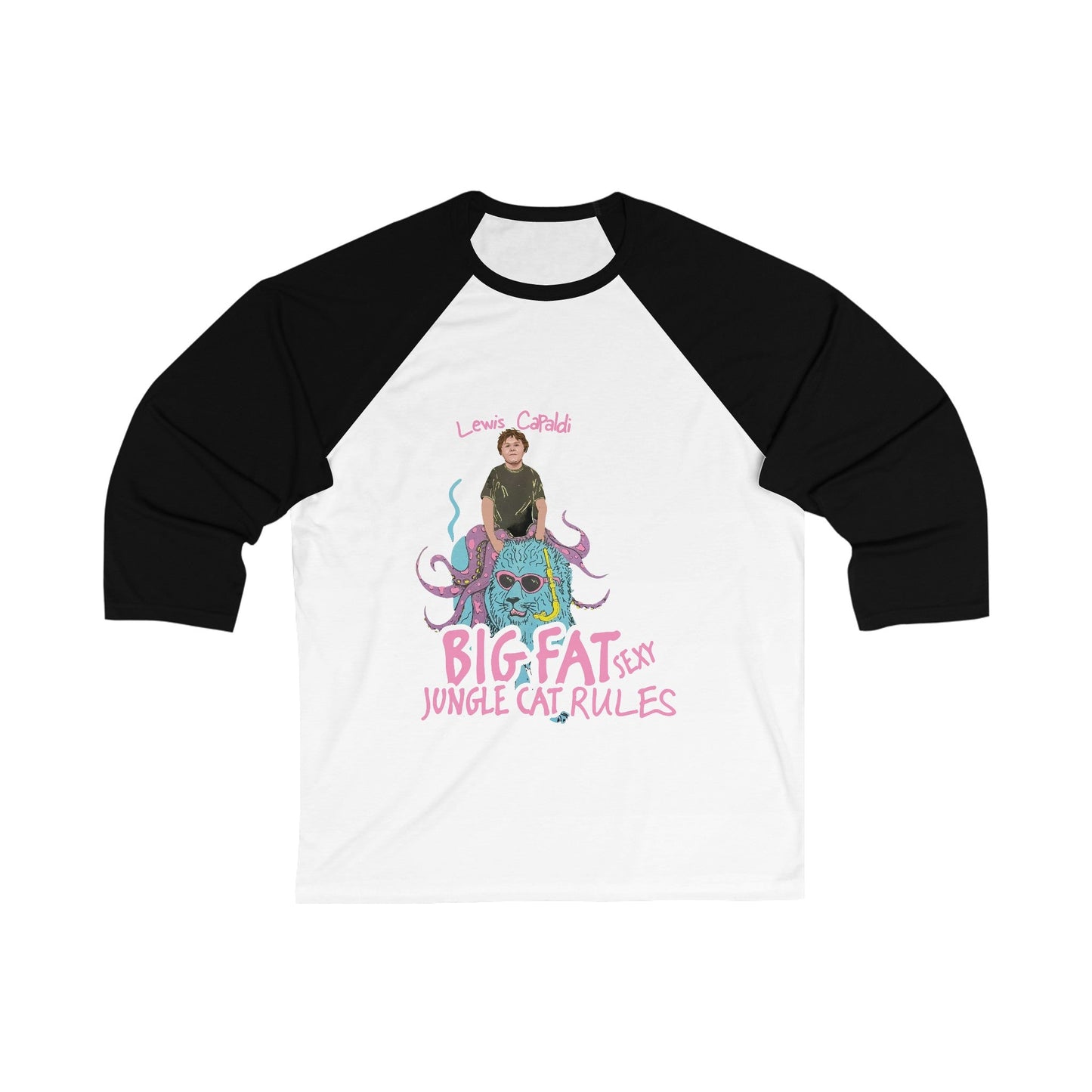 Lewis Capaldi Unisex 3\4 Sleeve Tee - Big Fat Sexy Jungle Cats