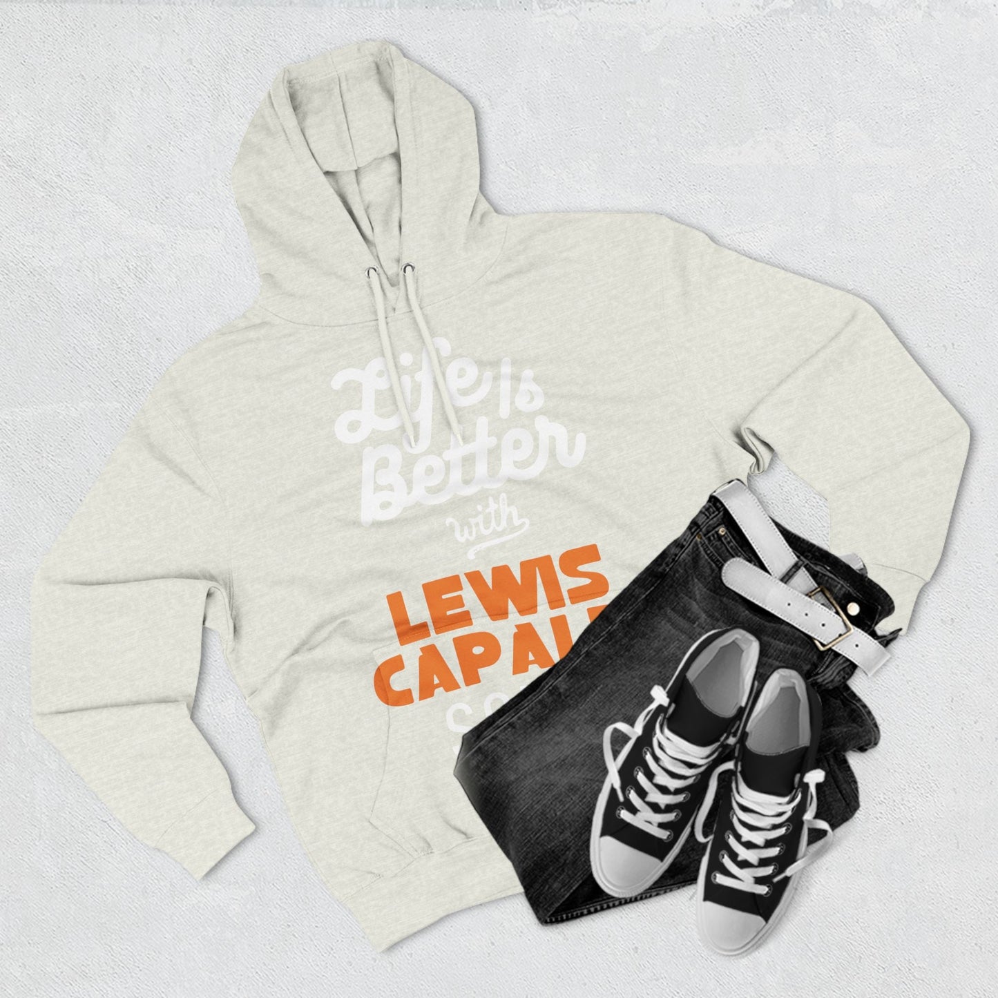 Lewis Capaldi Three-Panel Fleece Hoodie - Life is better with Lewis Capaldi songs