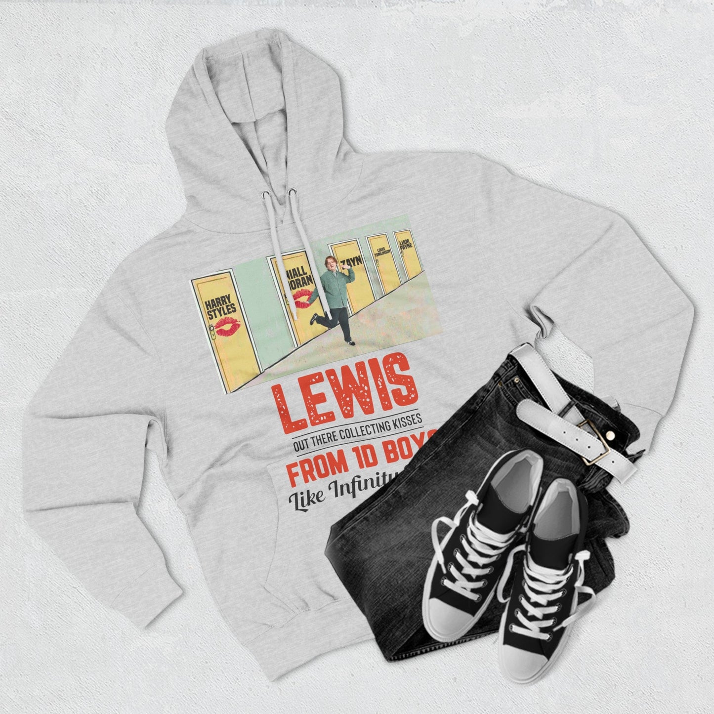 Lewis Capaldi Three-Panel Fleece Hoodie - Lewis out there collecting kisses from 1D boys