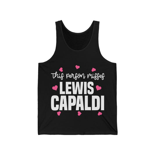 Lewis Capaldi Unisex Jersey Tank Top - This Person Misses Lewis Capaldi