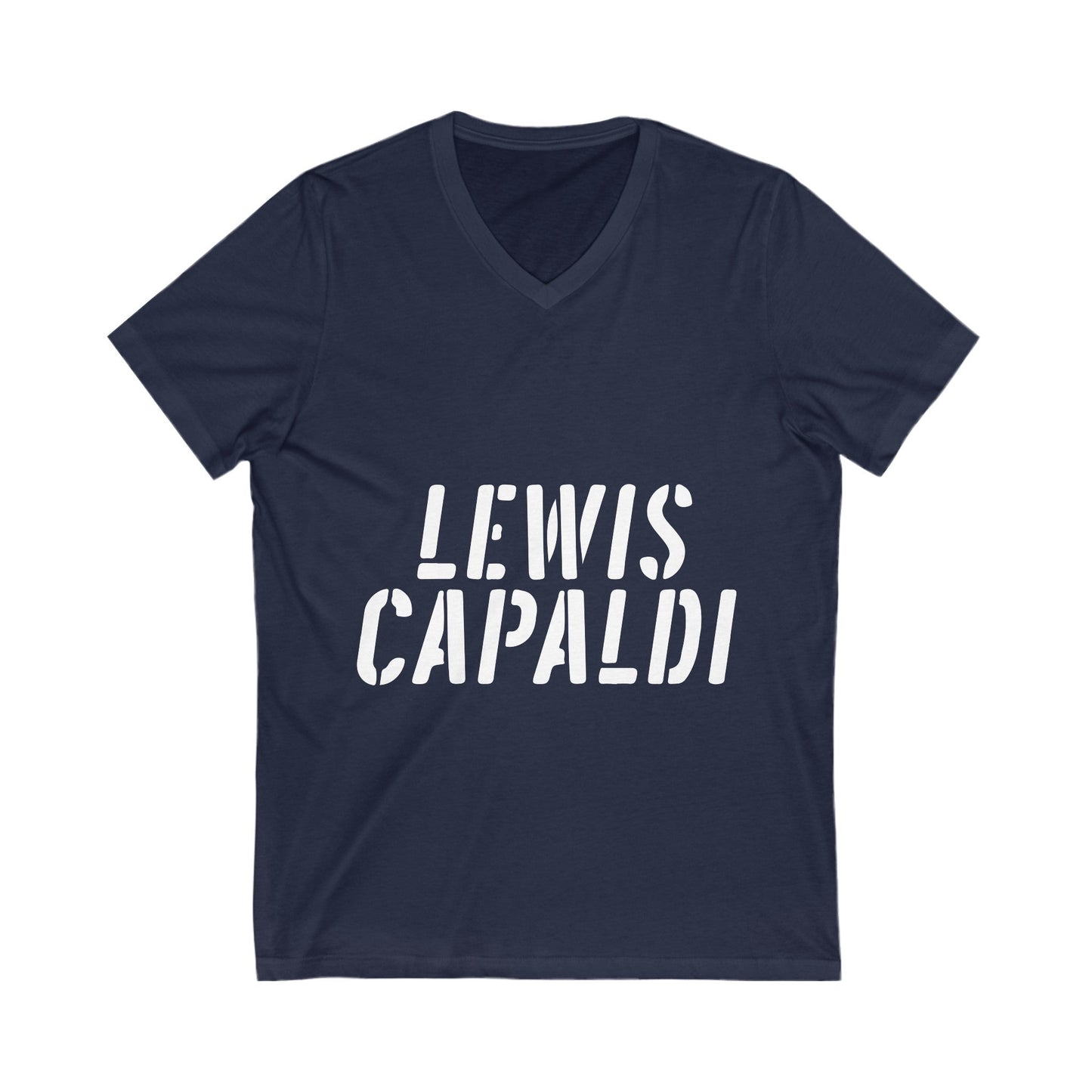 Lewis Capaldi Unisex Jersey Short Sleeve V-Neck Tee - Writing