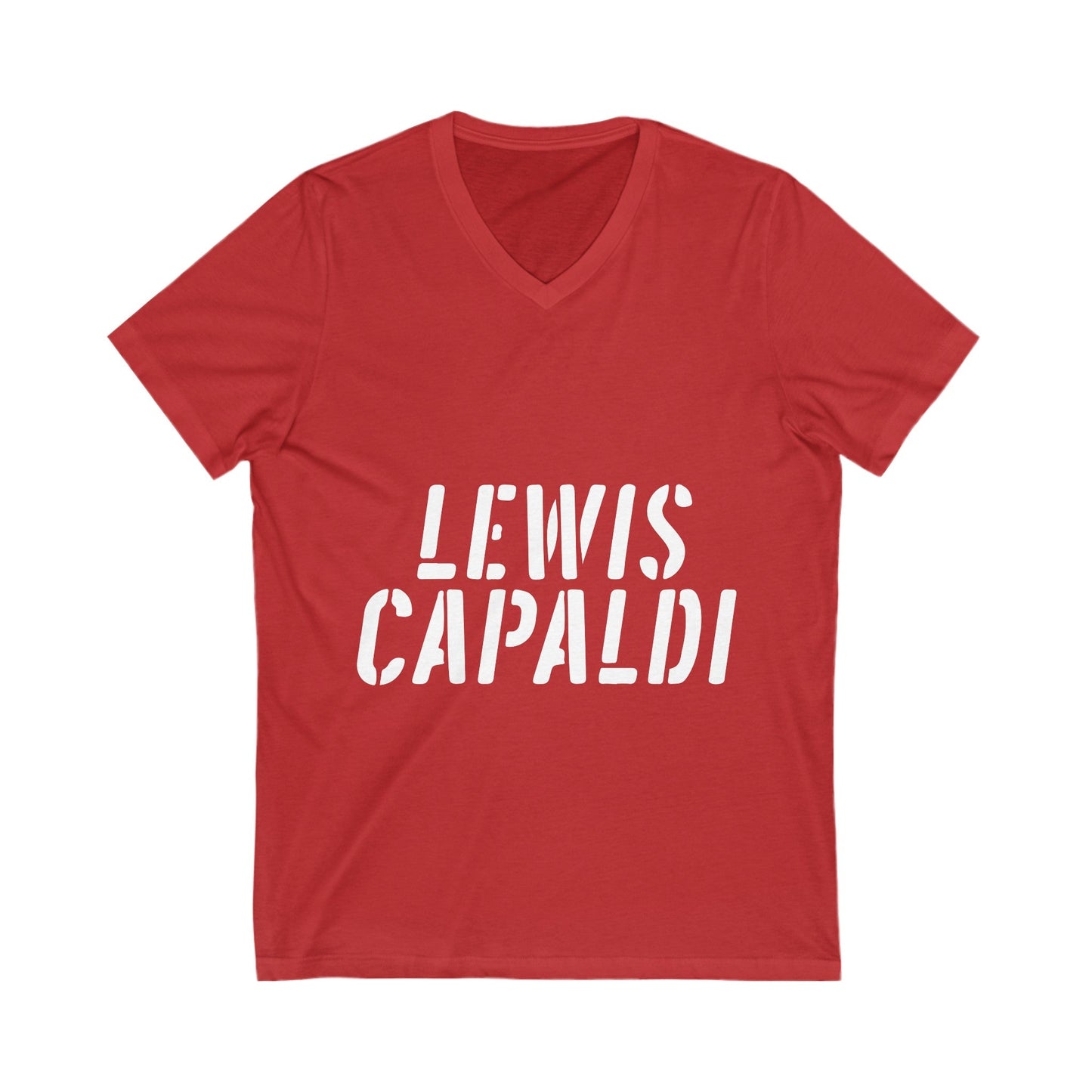 Lewis Capaldi Unisex Jersey Short Sleeve V-Neck Tee - Writing