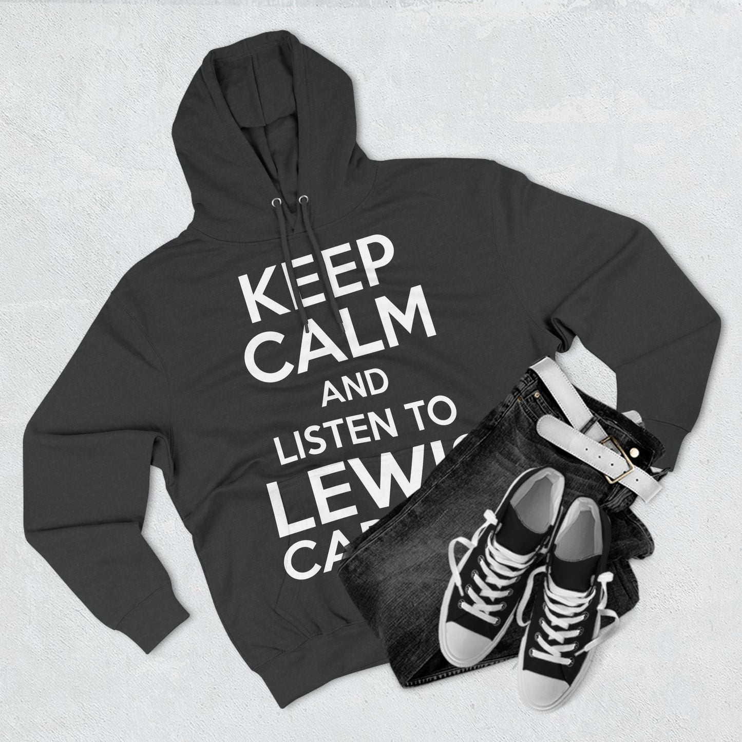 Lewis Capaldi Three-Panel Fleece Hoodie - Keep calm and listen to Lewis Capaldi