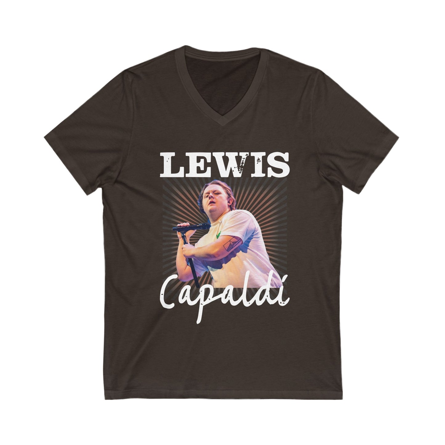 Lewis Capaldi Unisex Jersey Short Sleeve V-Neck Tee - Graphic