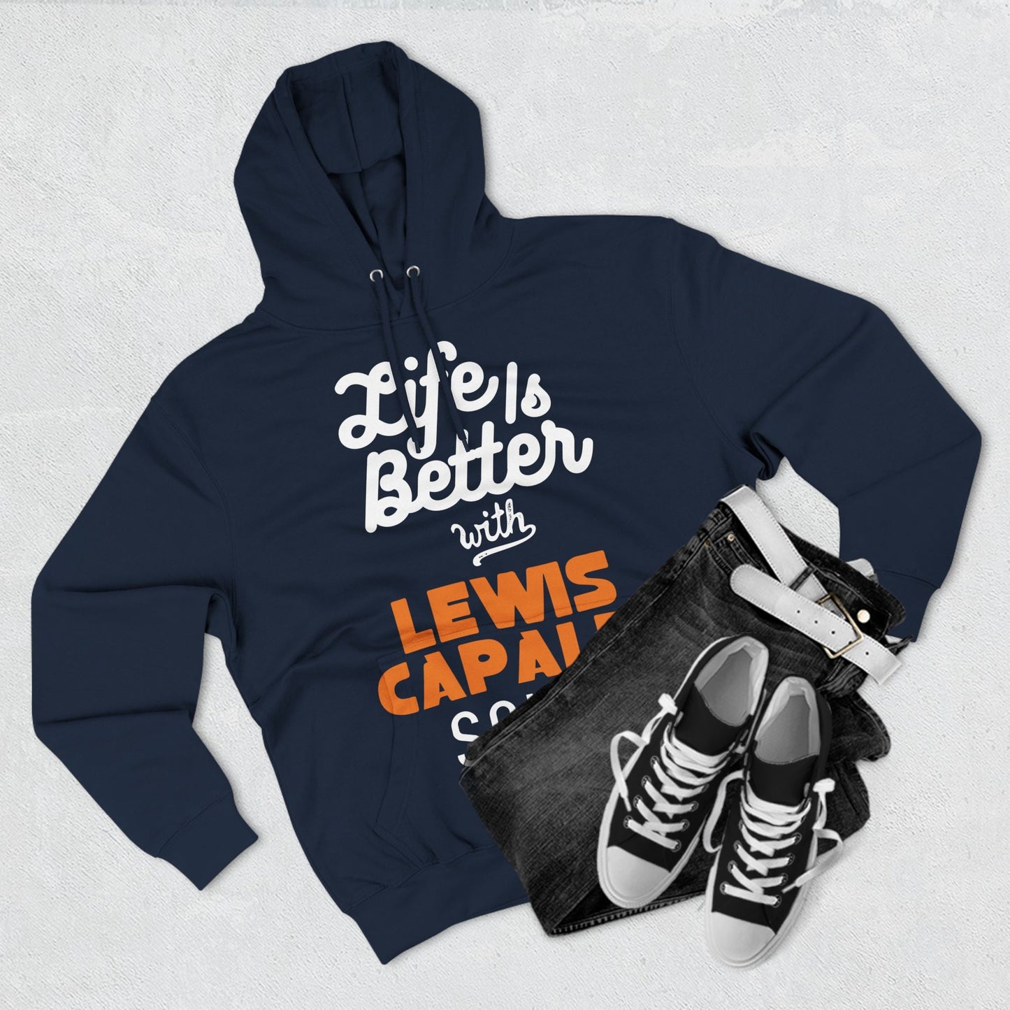 Lewis Capaldi Three-Panel Fleece Hoodie - Life is better with Lewis Capaldi songs