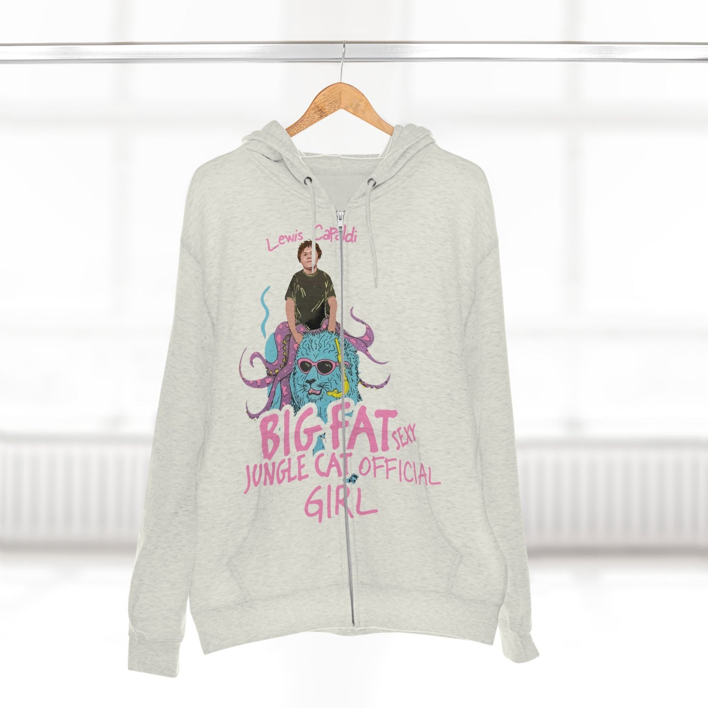 Lewis Capaldi Unisex Zip Hoodie - Big Fat Sexy Jungle Cats