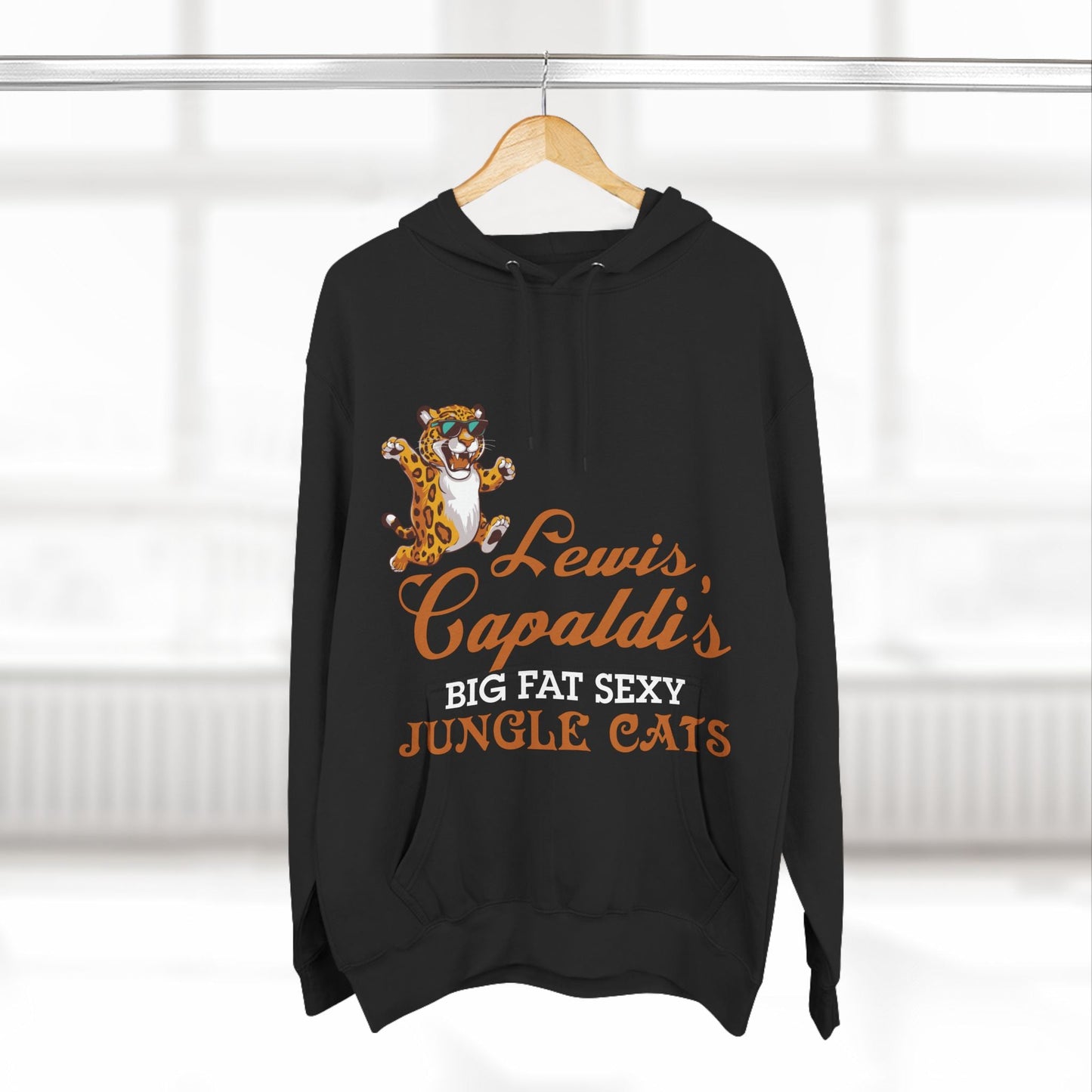 Lewis Capaldi Three-Panel Fleece Hoodie - Big Fat Sexy Jungle Cats - Hoodie