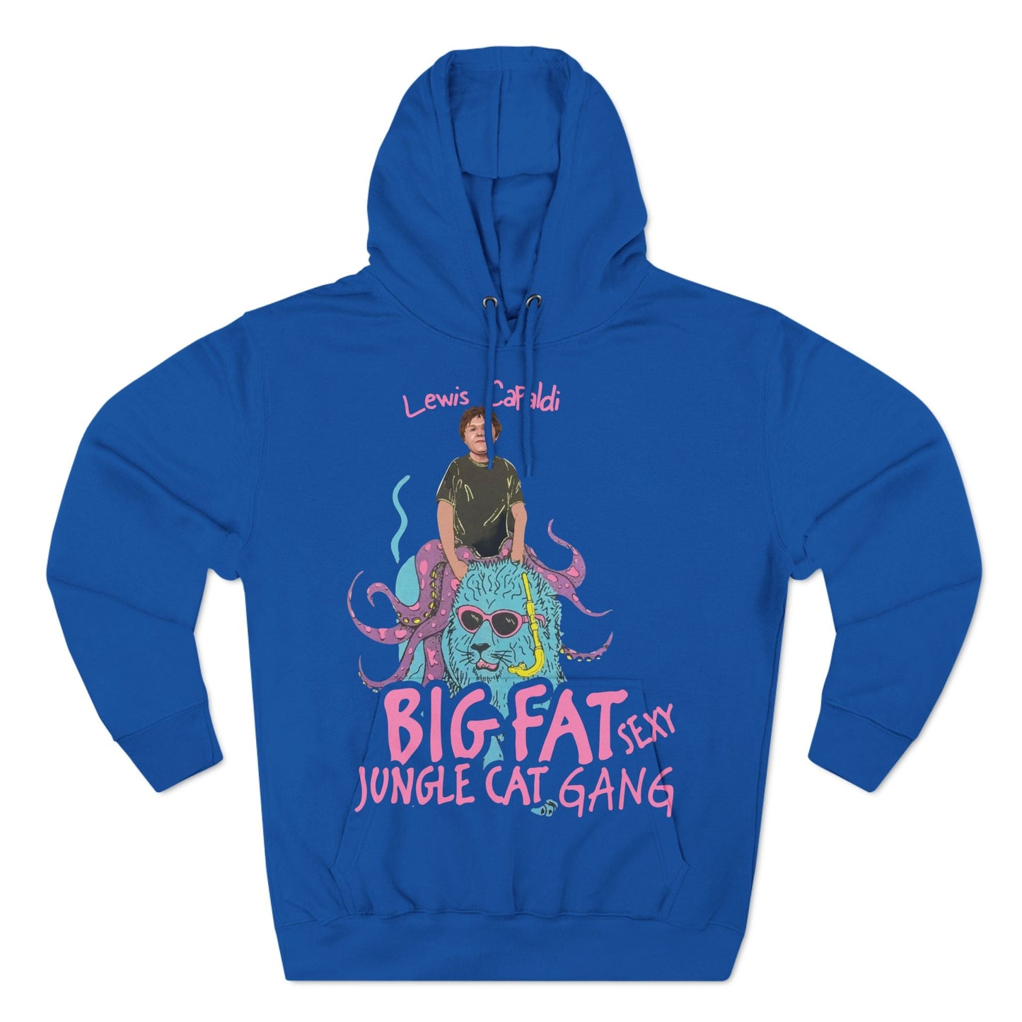 Lewis Capaldi Three-Panel Fleece Hoodie - Big Fat Sexy jungle cats