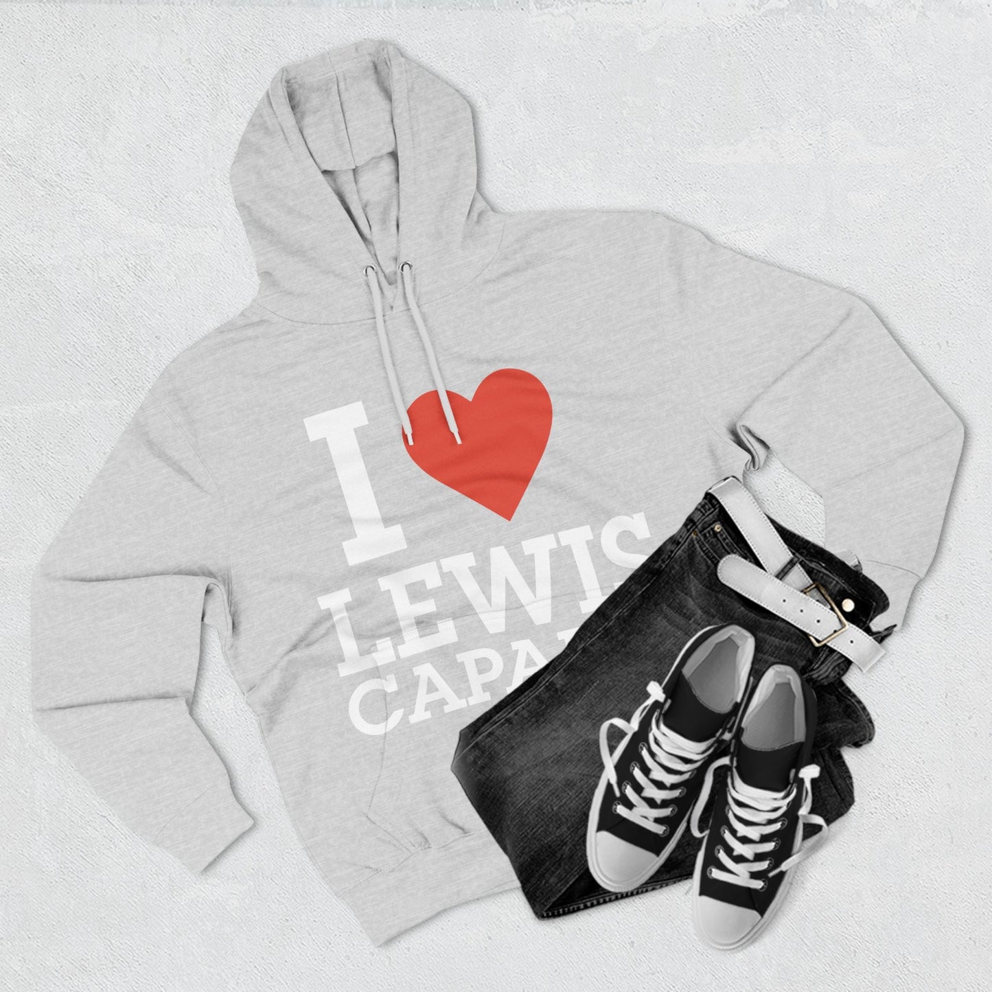 Lewis Capaldi Three-Panel Fleece Hoodie - I love Lewis Capaldi