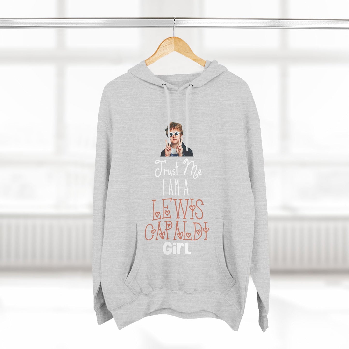 Lewis Capaldi Three-Panel Fleece Hoodie - Trust me I am a Lewis Capaldi girl