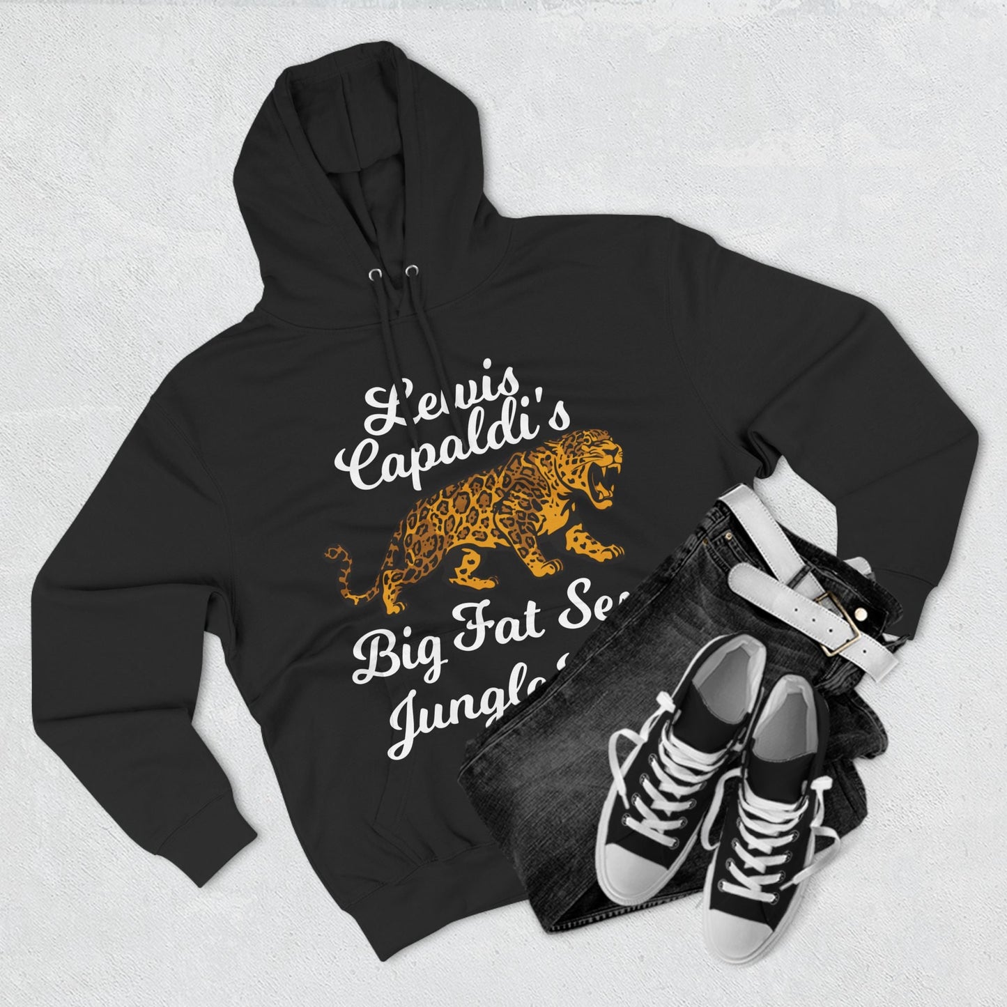 Lewis Capaldi Three-Panel Fleece Hoodie - Big Fat Sexy Jungle Cats