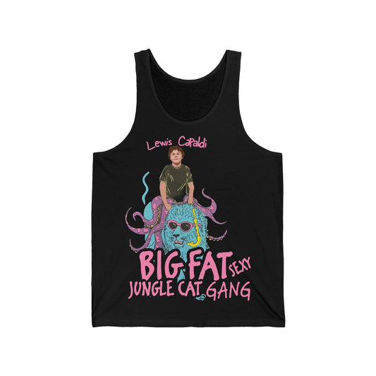 Lewis Capaldi Unisex Jersey Tank Top - Big Fat Sexy jungle cats