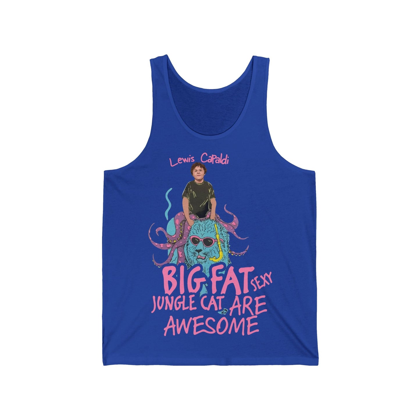 Lewis Capaldi Unisex Jersey Tank Top - Big Fat Sexy jungle cats