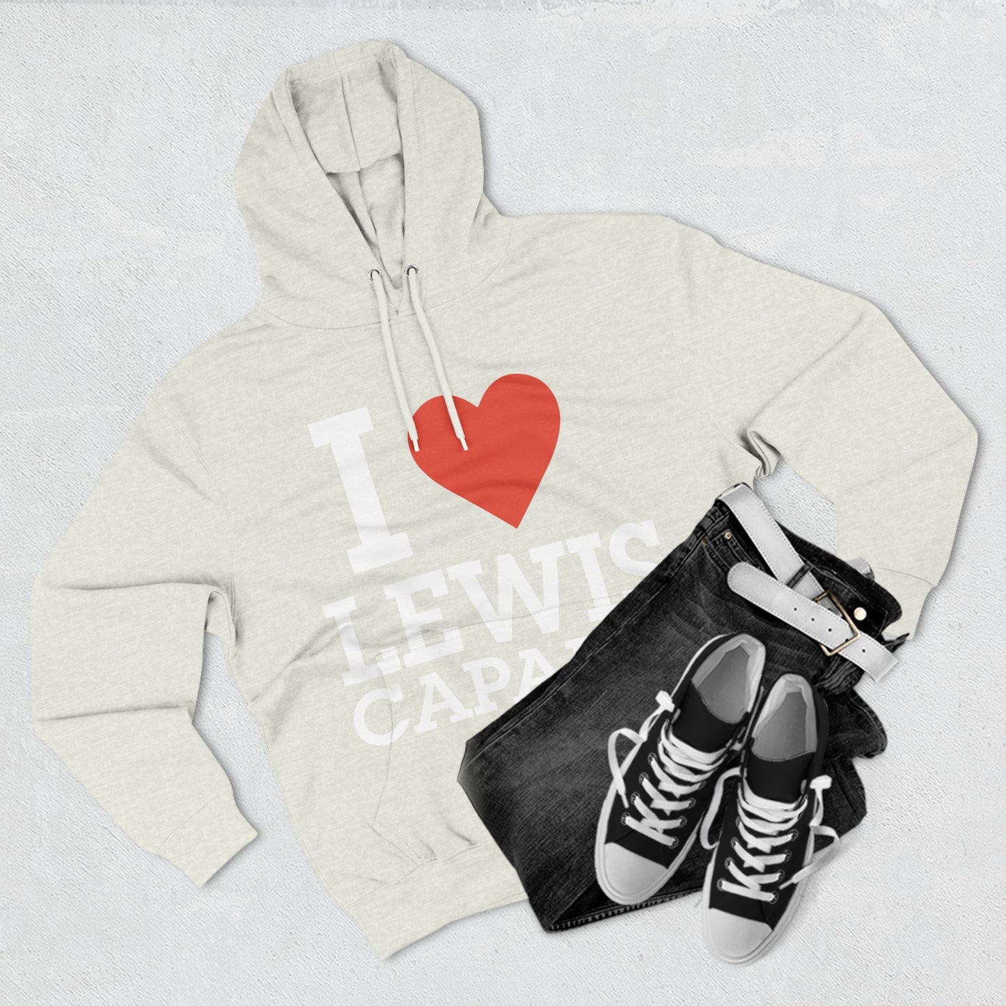 Lewis Capaldi Three-Panel Fleece Hoodie - I love Lewis Capaldi