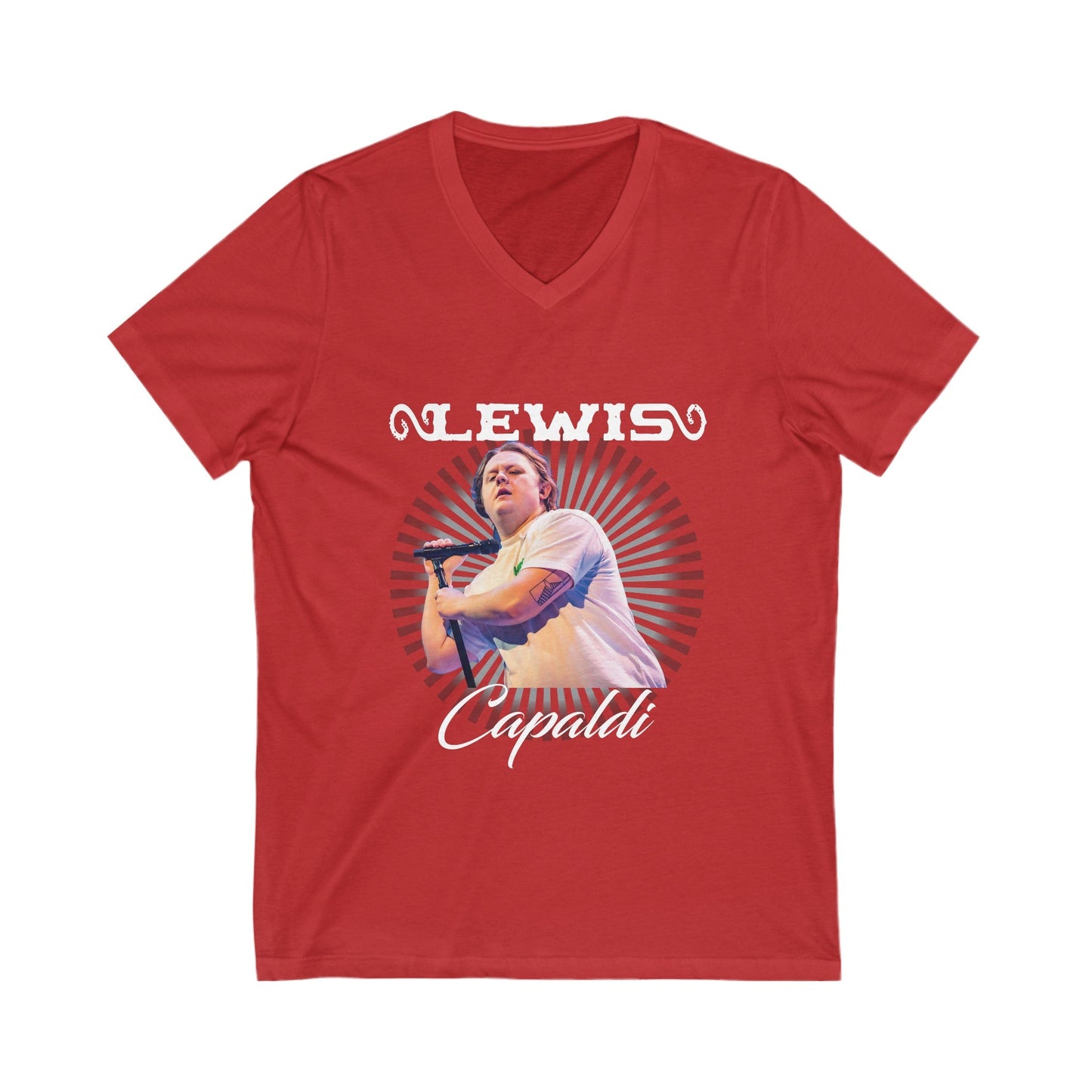 Lewis Capaldi Unisex Jersey Short Sleeve V-Neck Tee - Graphic