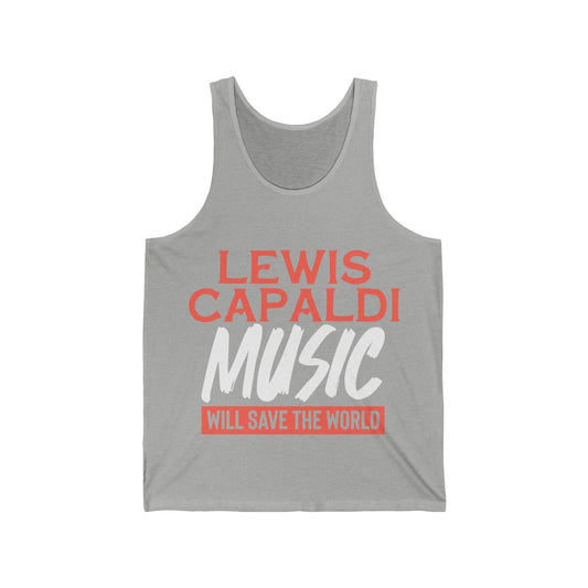 Lewis Capaldi Unisex Jersey Tank Top - Lewis Capaldi music will save the world